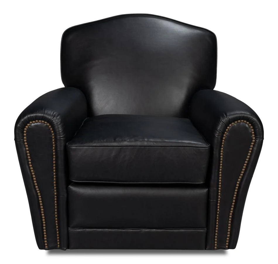 Elite French Club Swivel Chair - Black - Remutear