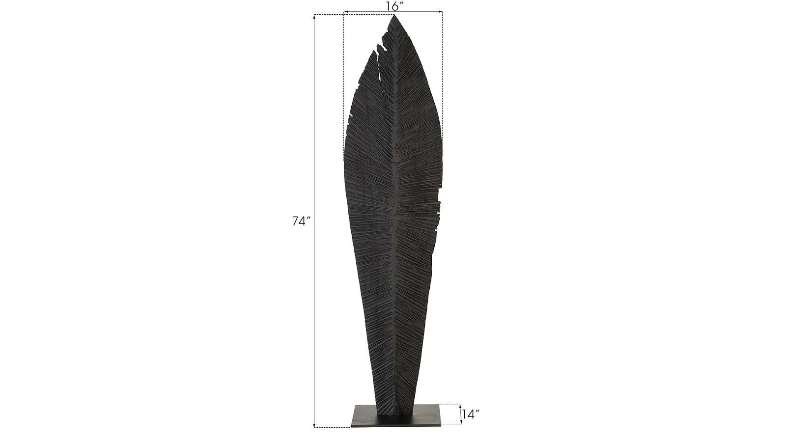 Carved Leaf on Stand, Burnt, LG - Remutear
