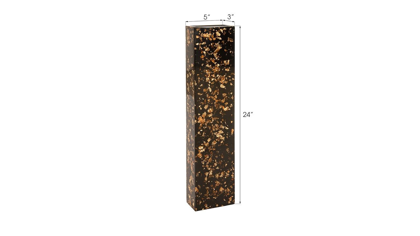 Captured Gold Flake Vase, Black, LG - Remutear