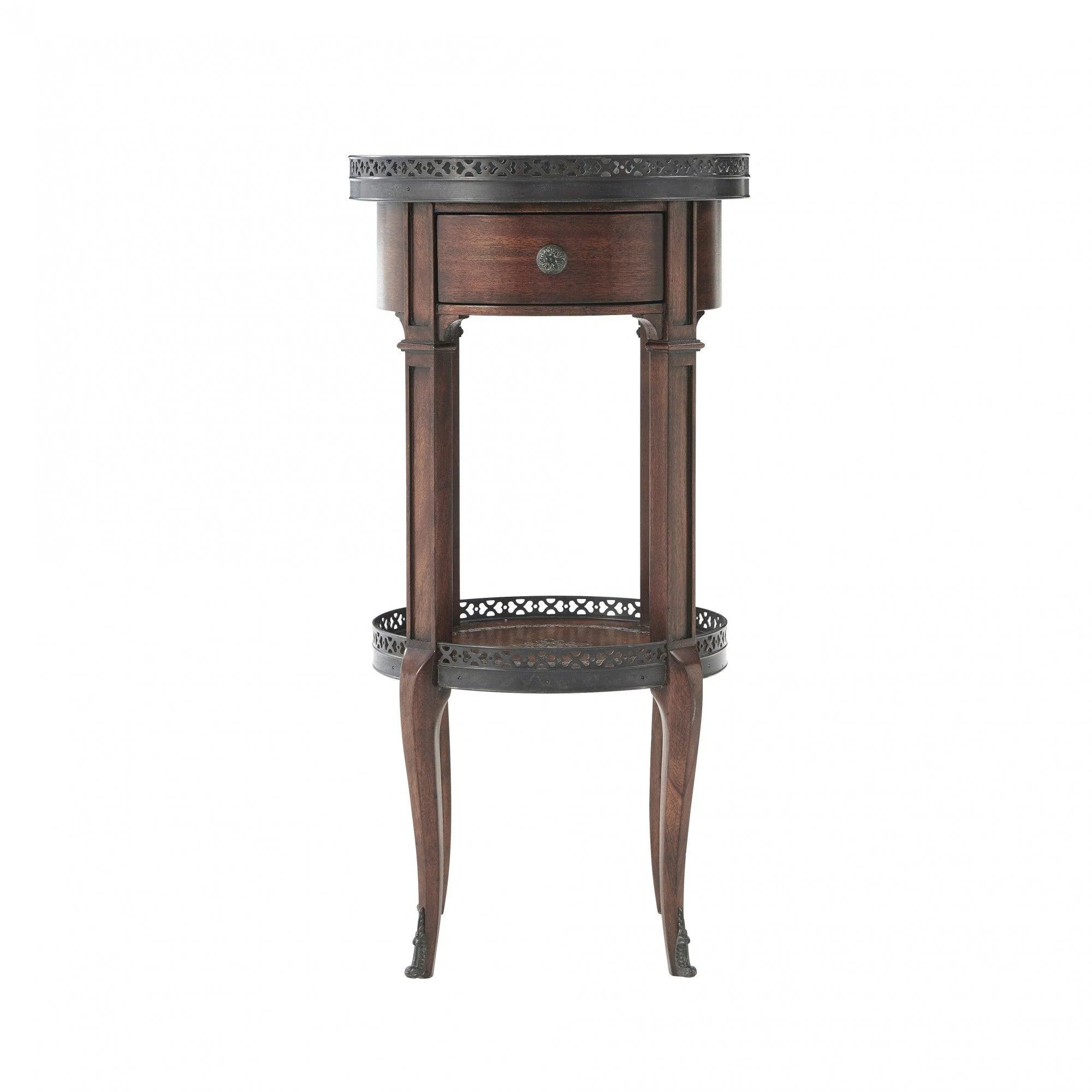Walnut Circle Accent Table - Remutear