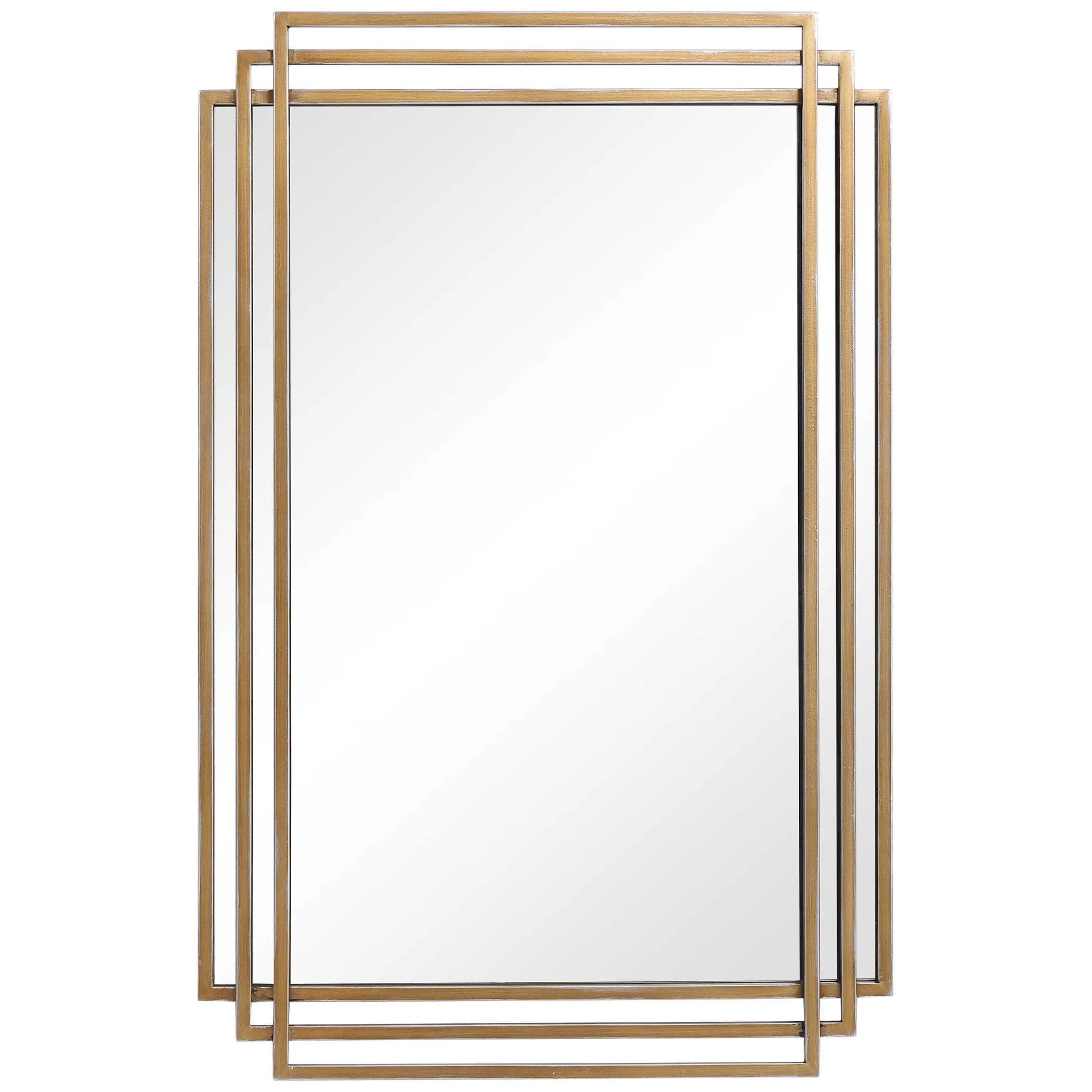 AMHERST BRUSHED GOLD MIRROR - Remutear
