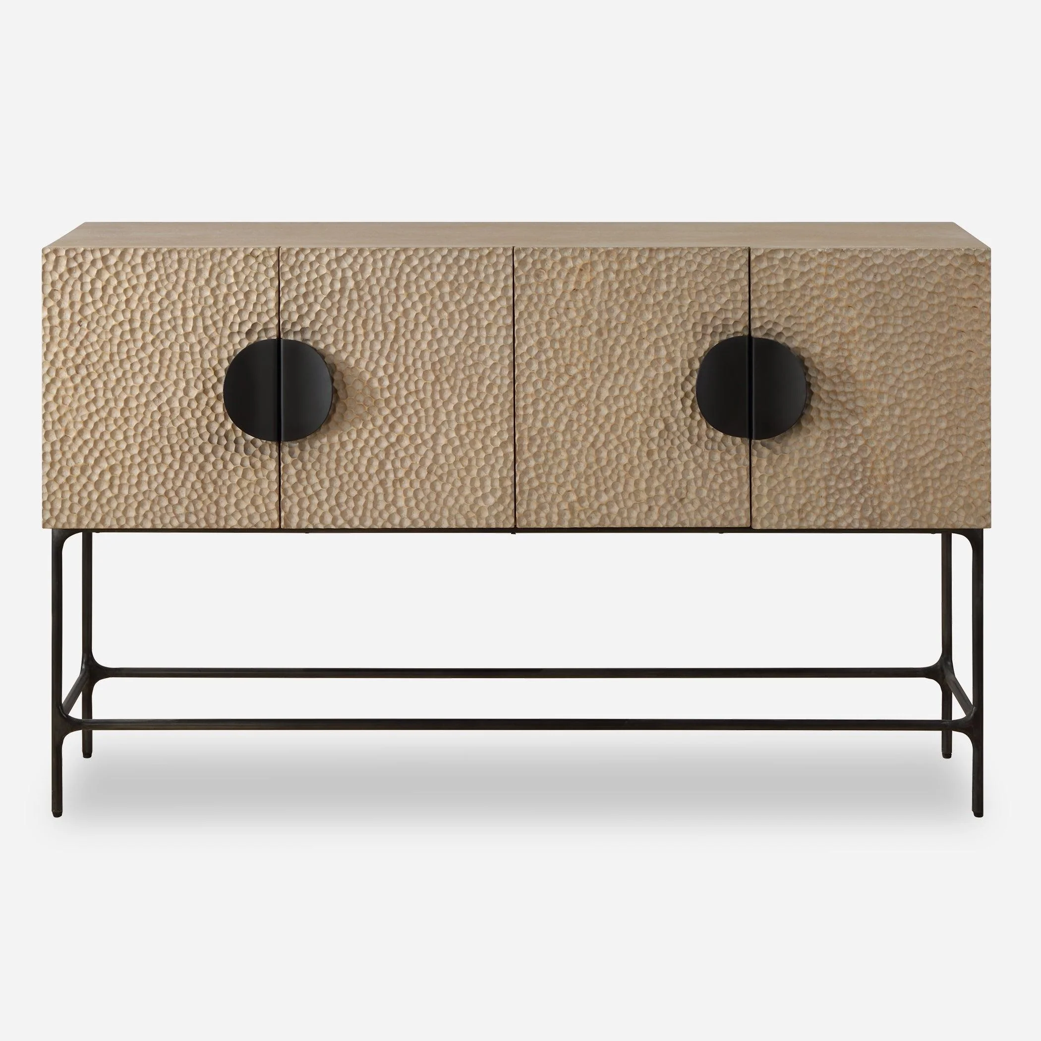 Lunar 4 Door Elm Wood Cabinet - Remutear