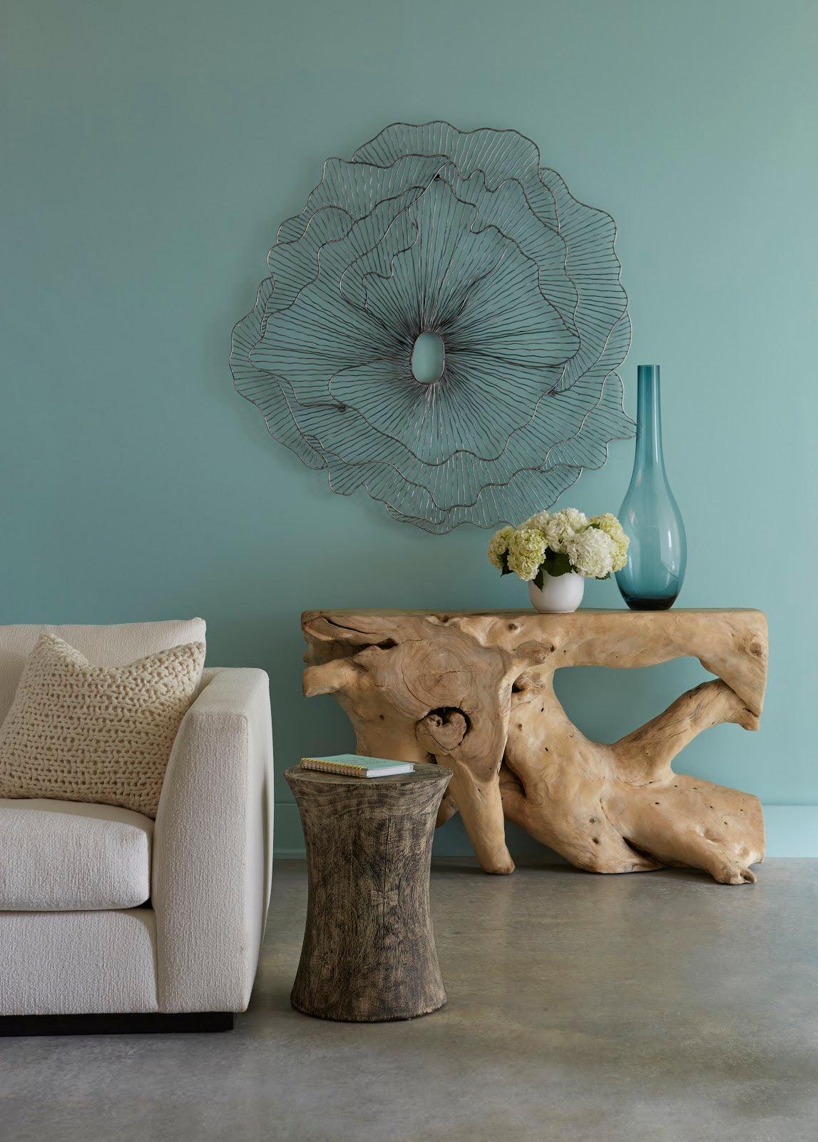 Drum Stool, Mango Wood, Gray Stone - Remutear