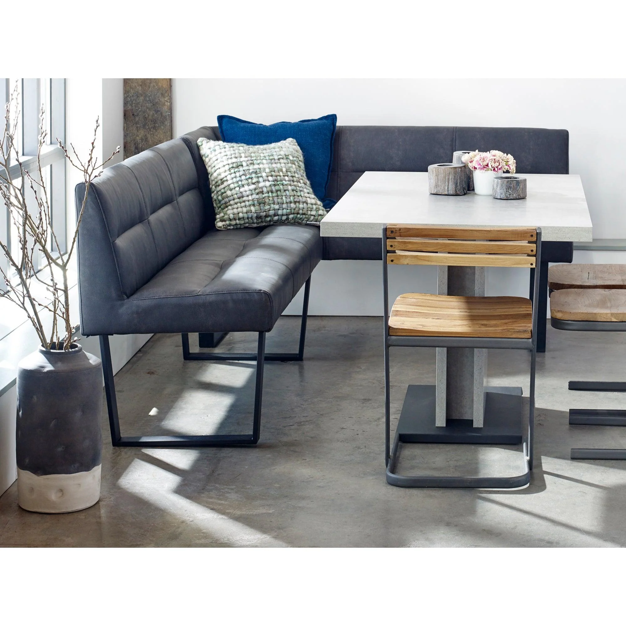 Hanlon Corner Bench Dark Grey - Remutear