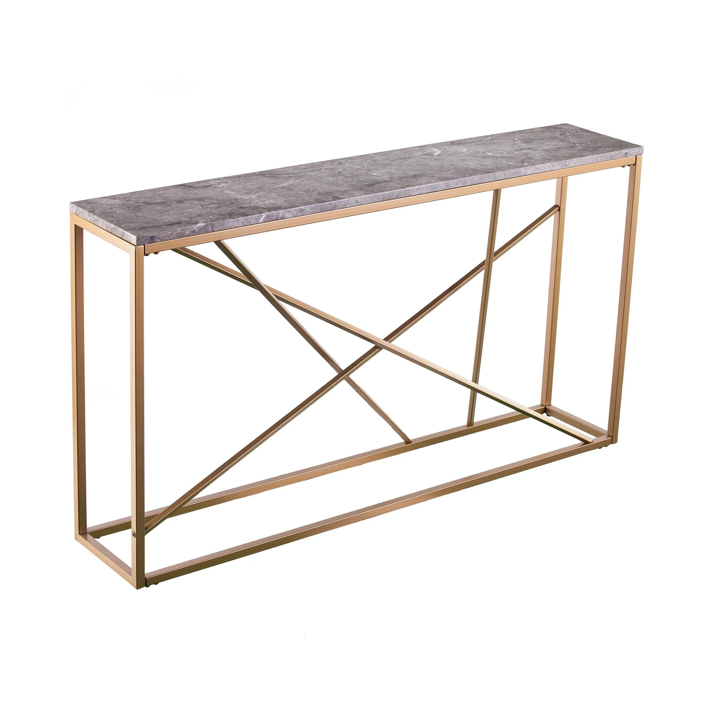 Arendal Faux Marble Skinny Console Table - Remutear