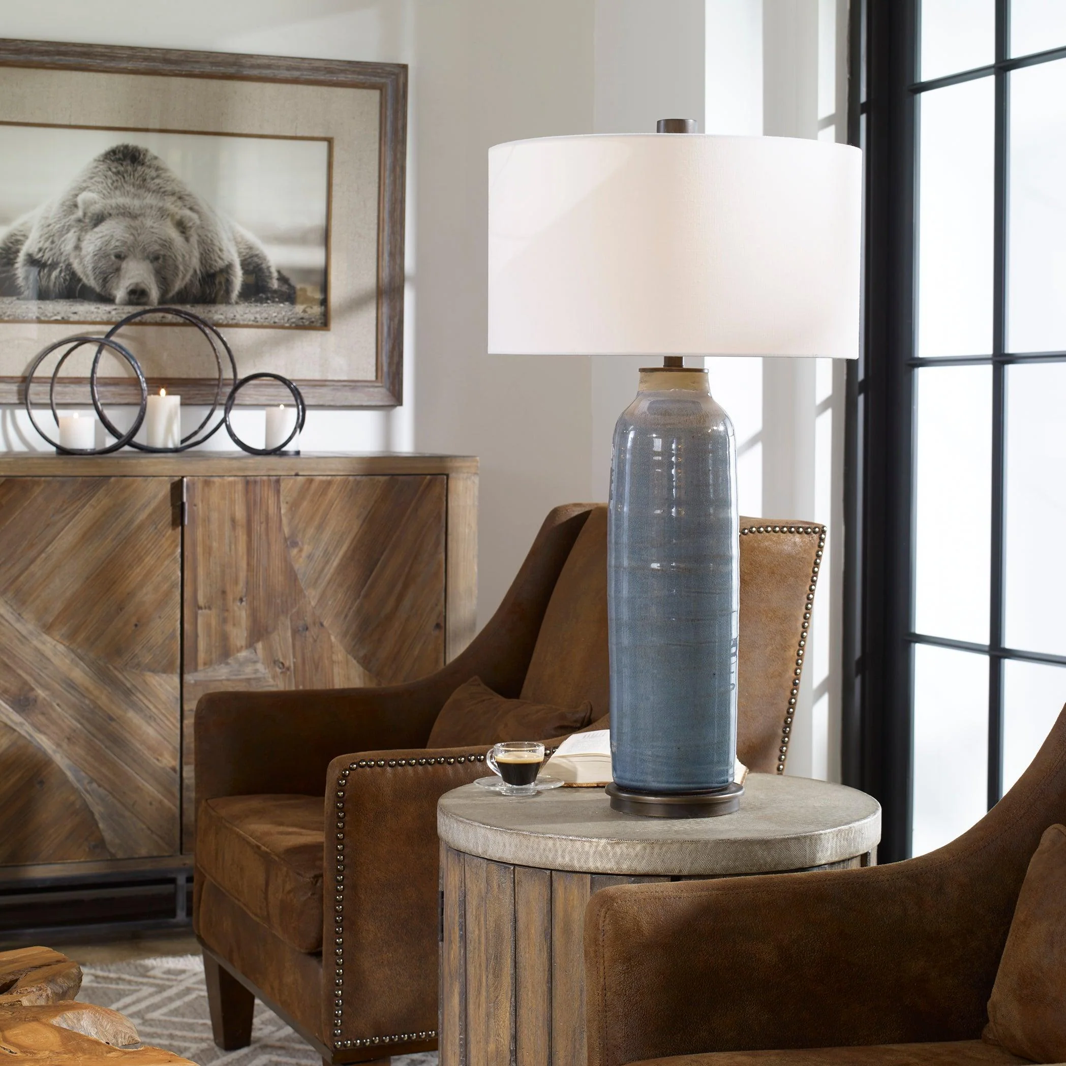 VICENTE SLATE BLUE TABLE LAMP - Remutear