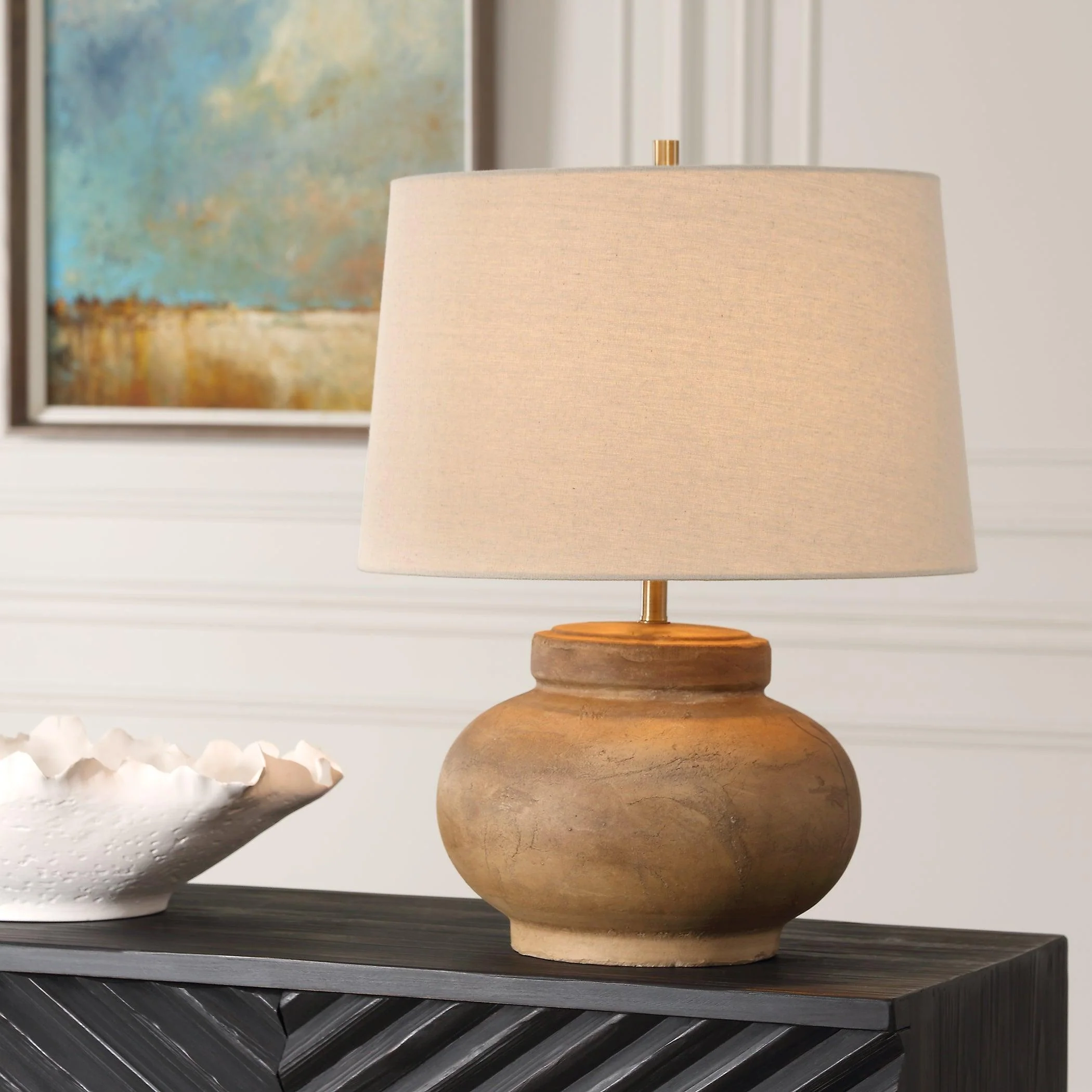 Urbino Aged Terracotta Table Lamp - Remutear