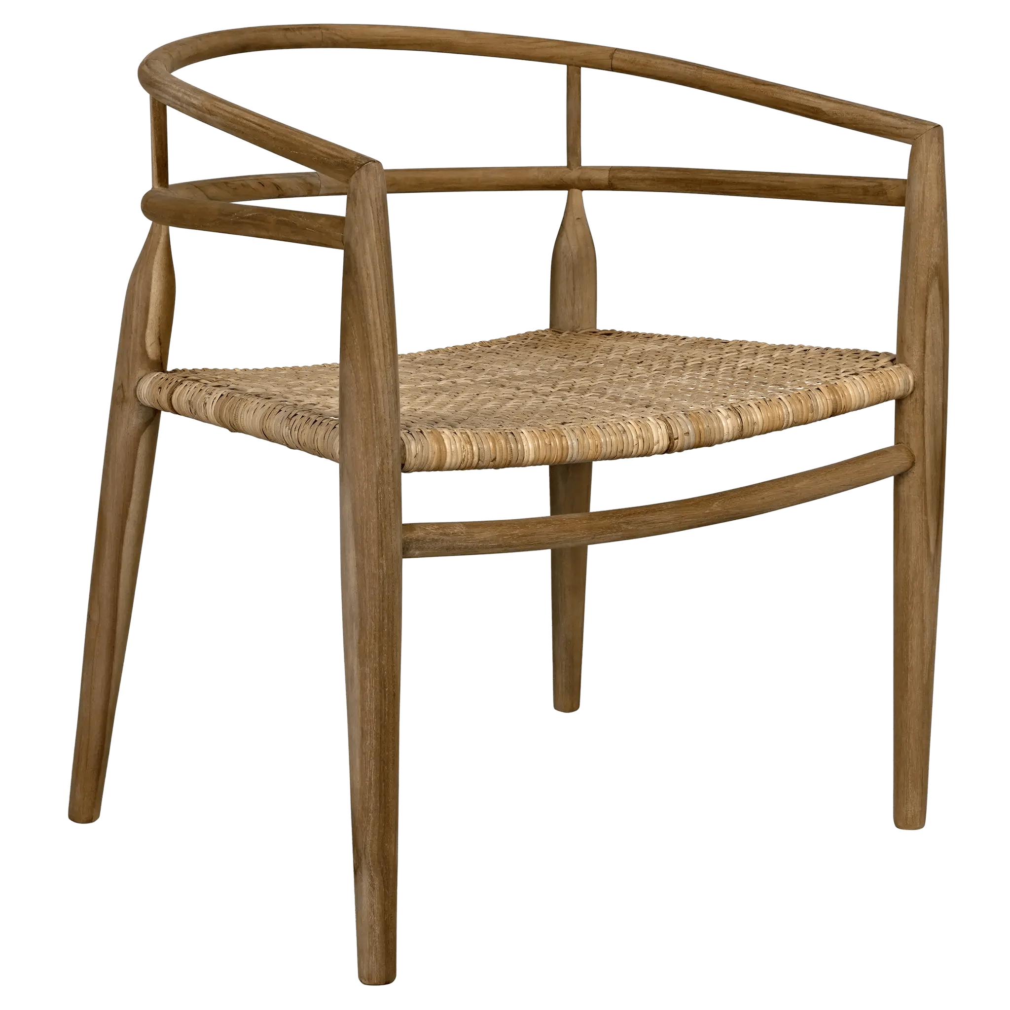 Finley Chair with Rattan, Teak - Remutear