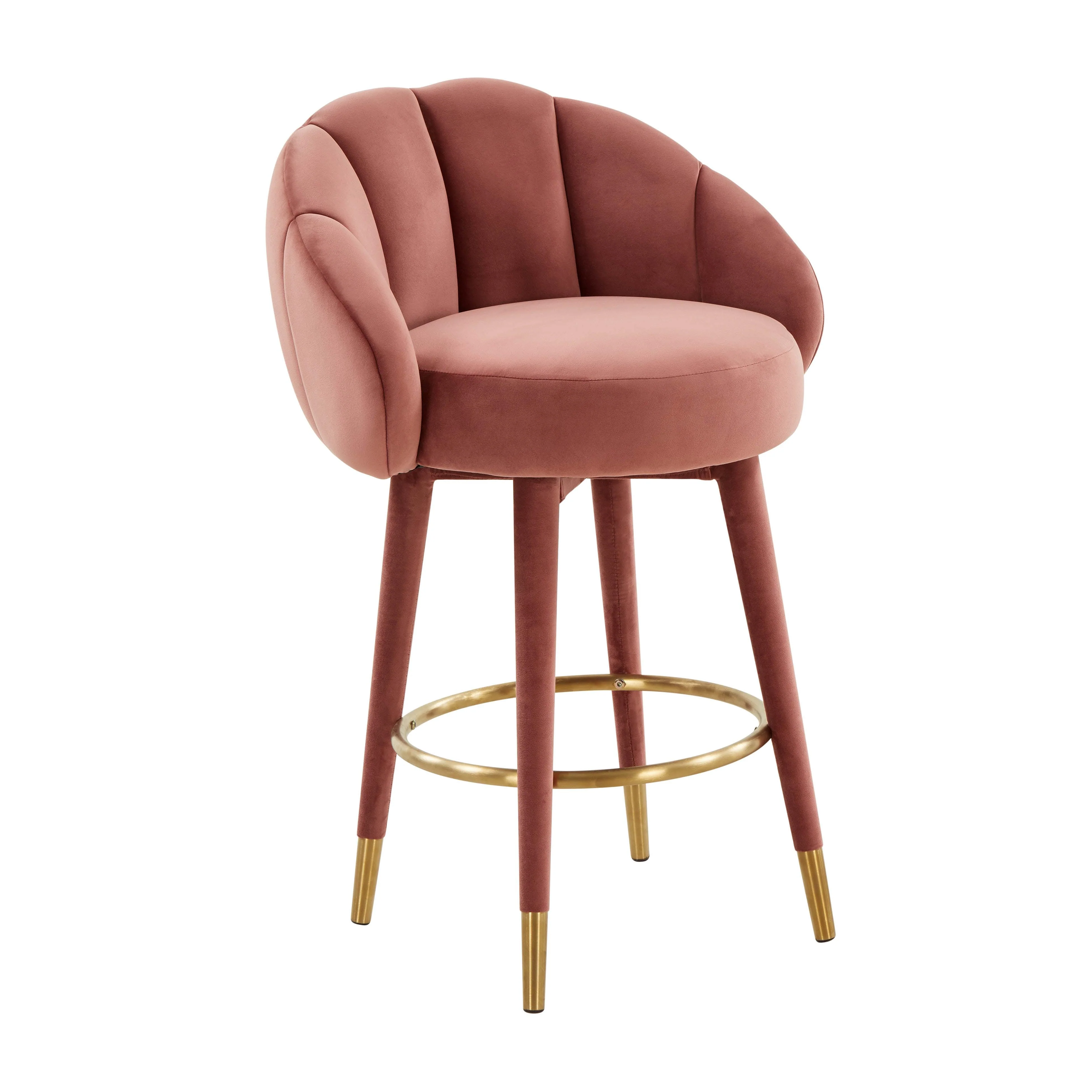 Myla Salmon Swivel Counter Stool - Remutear