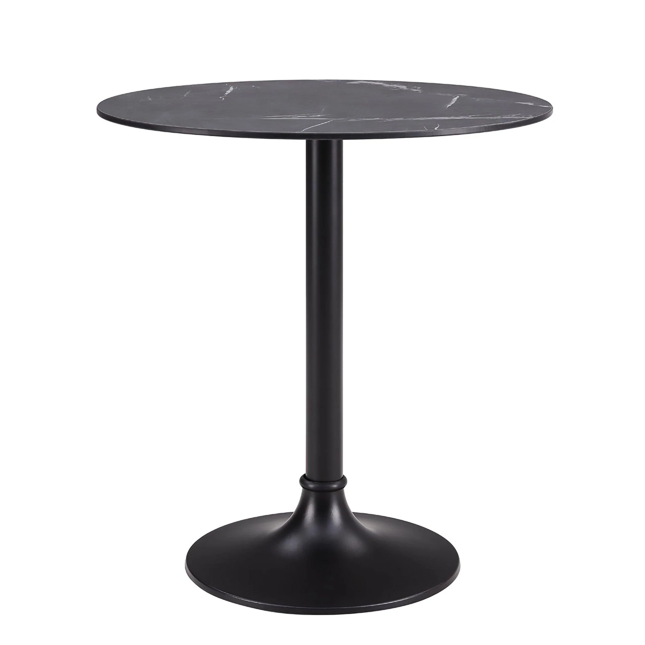 JANNIE 30 BISTRO TABLE IN BLACK WITH BLACK COLUMN AND BASE - Remutear