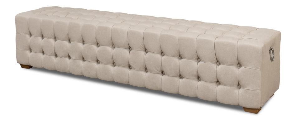 Beam Bench - Tufted Beige Linen - Remutear
