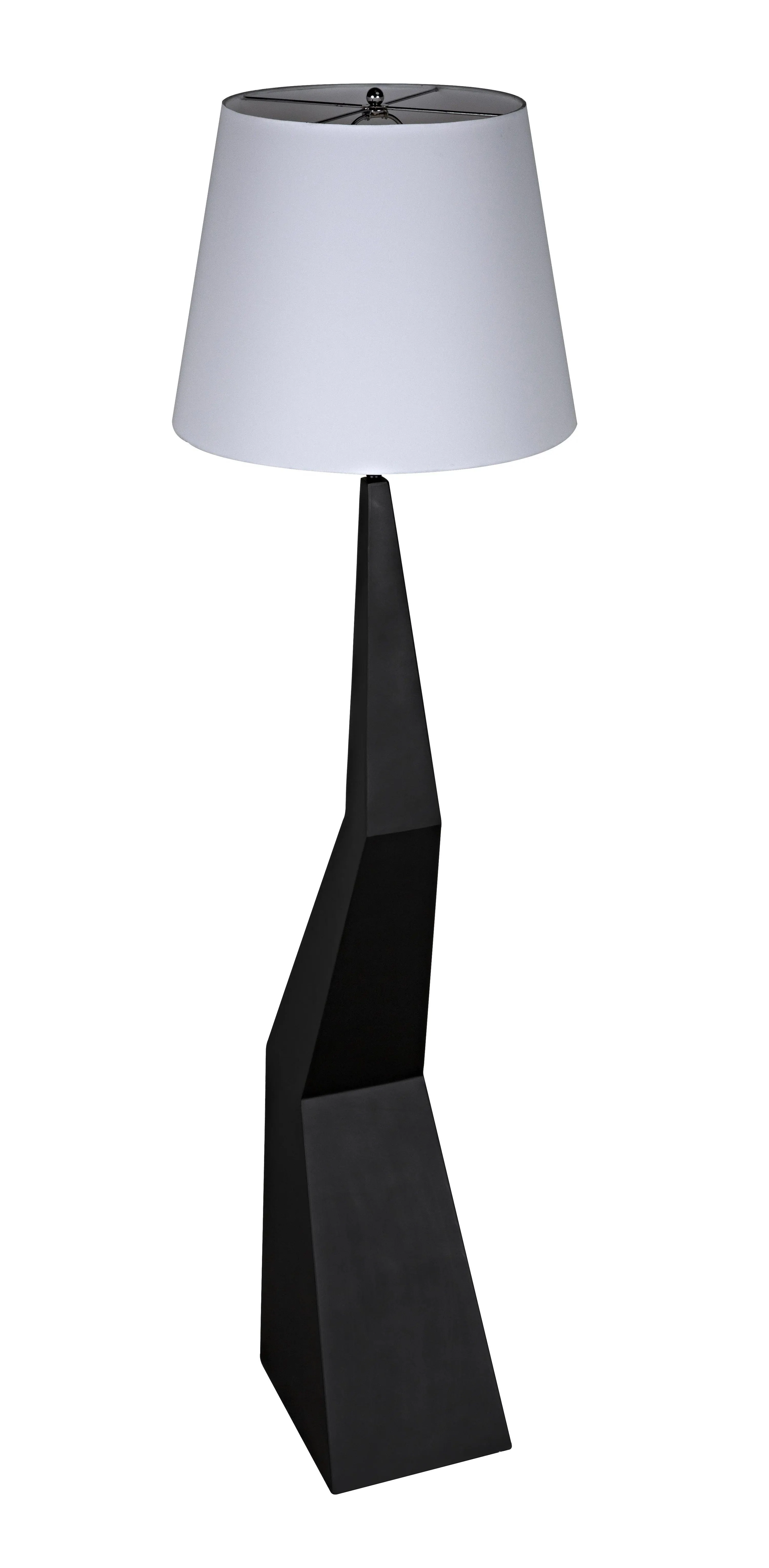 Rhombus Floor Lamp with Shade, Black Metal - Remutear