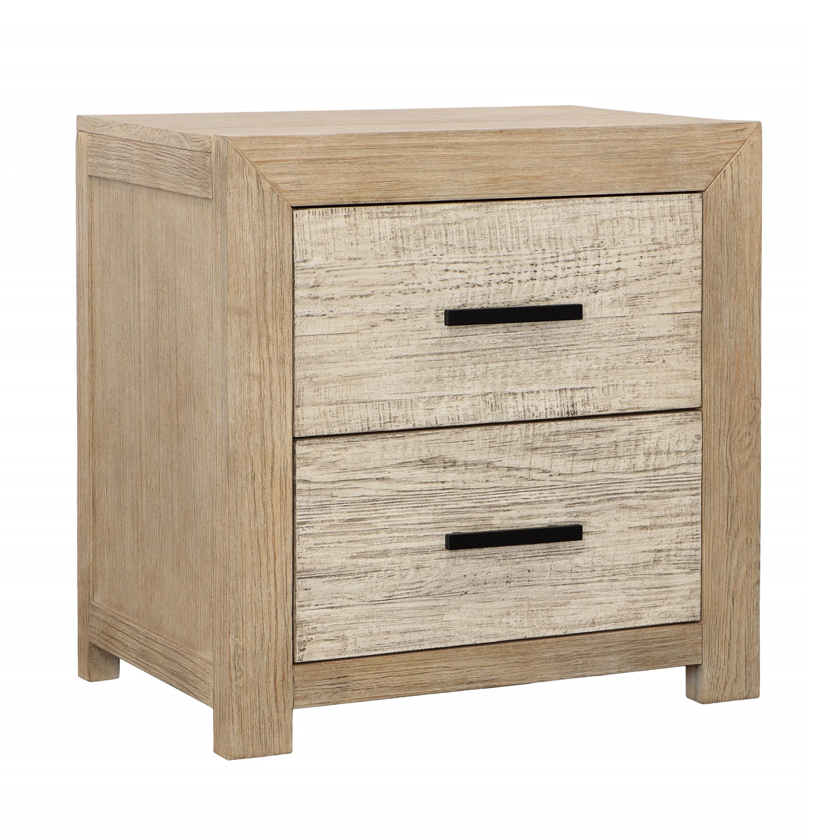Rue Double Drawer Nightstand Light Warm Wash - Remutear
