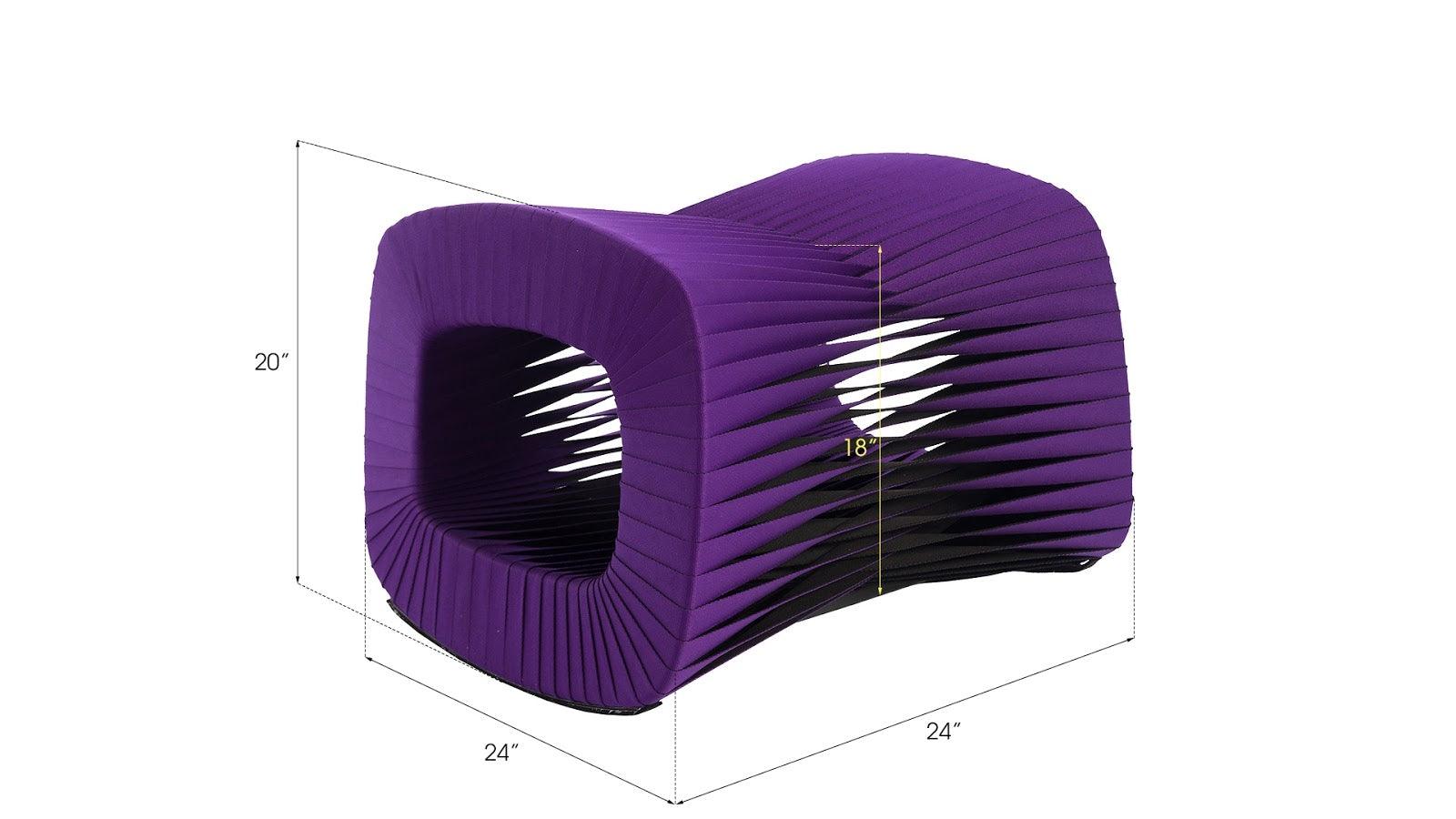 Seat Belt Ottoman, Purple - Remutear