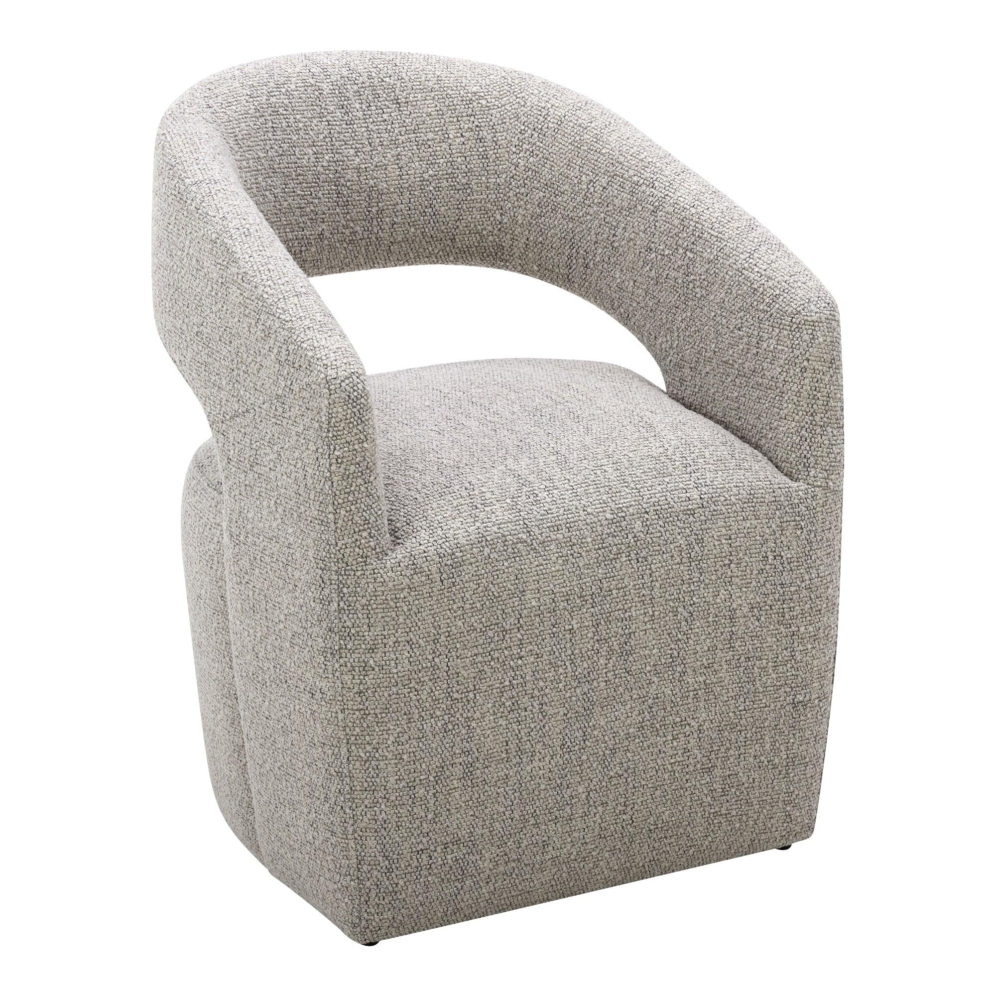 Barrow Rolling Dining Chair Performance Fabric Grey Storm - Remutear