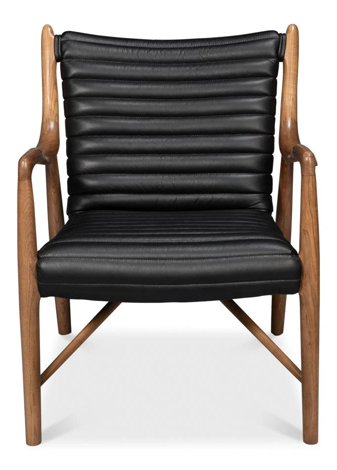 Singletary Leather Chair - Onyx Black - Remutear
