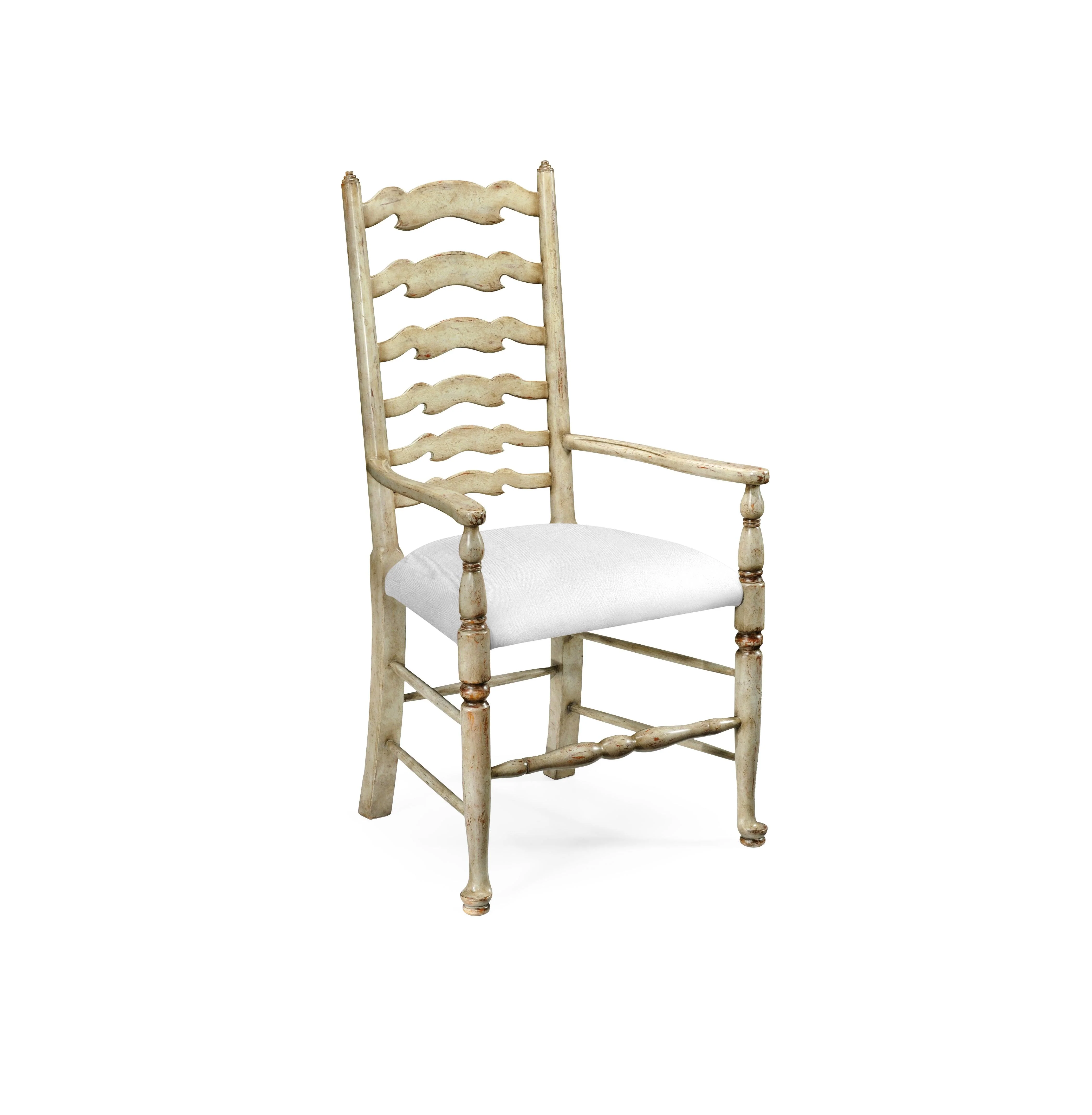 Casual Accents Grey Painted Ladderback Arm Chair - Remutear