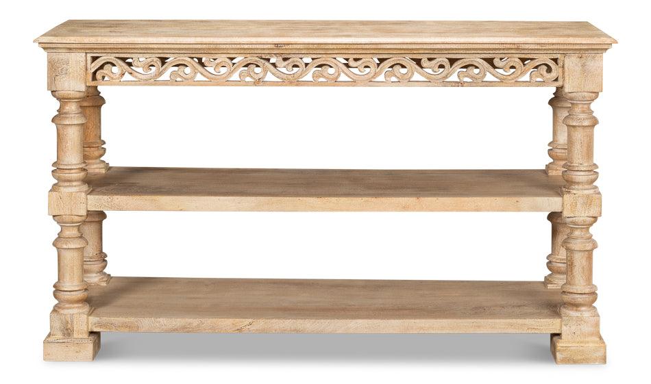Fowler Carved Console W/Shelf - Remutear