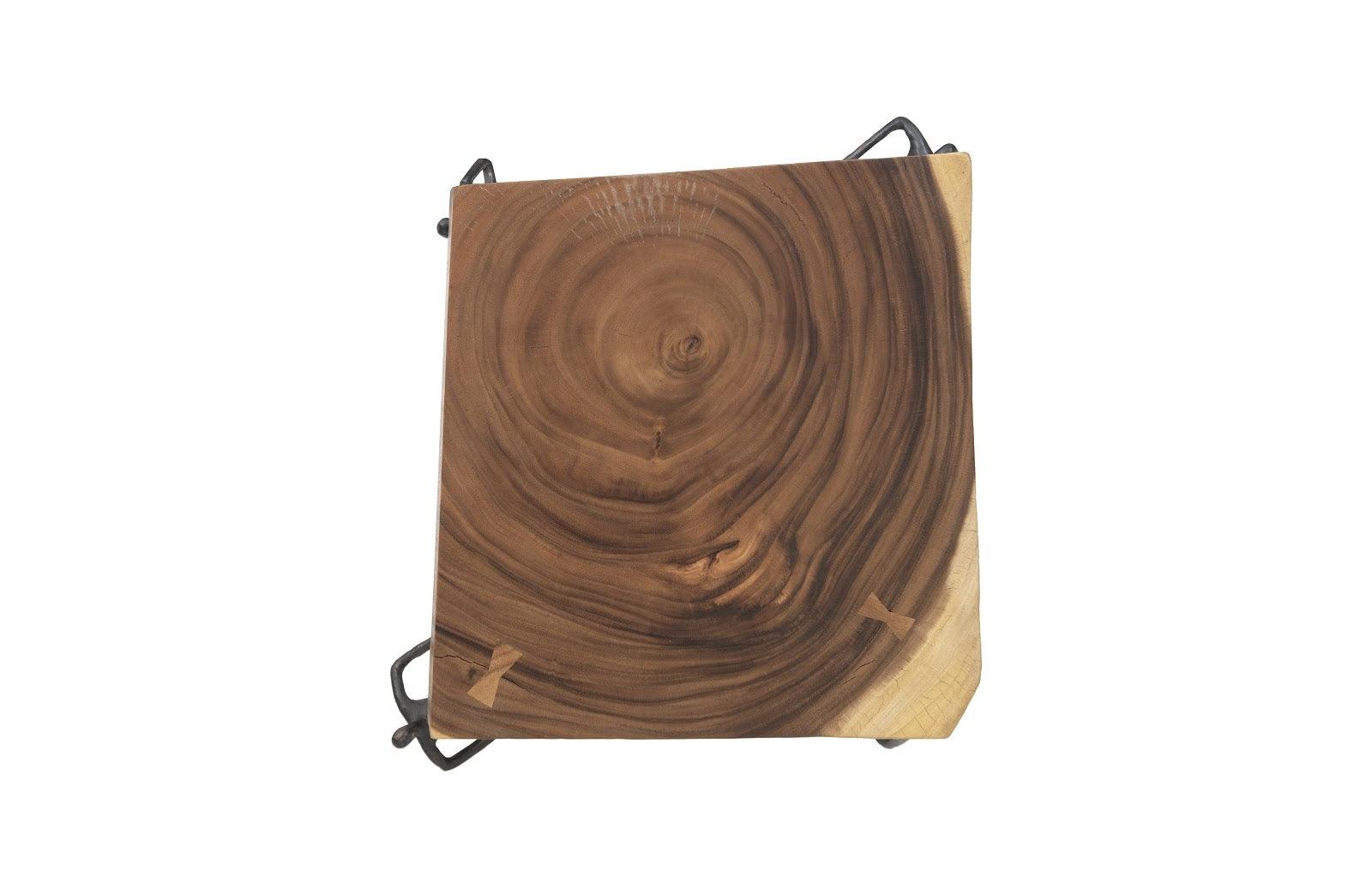 Atlas Side Table, Chamcha Wood/Metal, Natural - Remutear