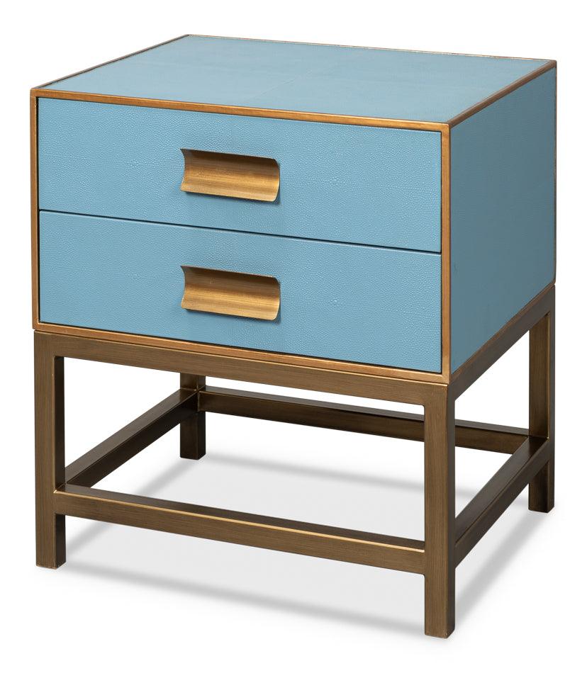Gideon Shagreen Side Table Chambray Blue - Remutear