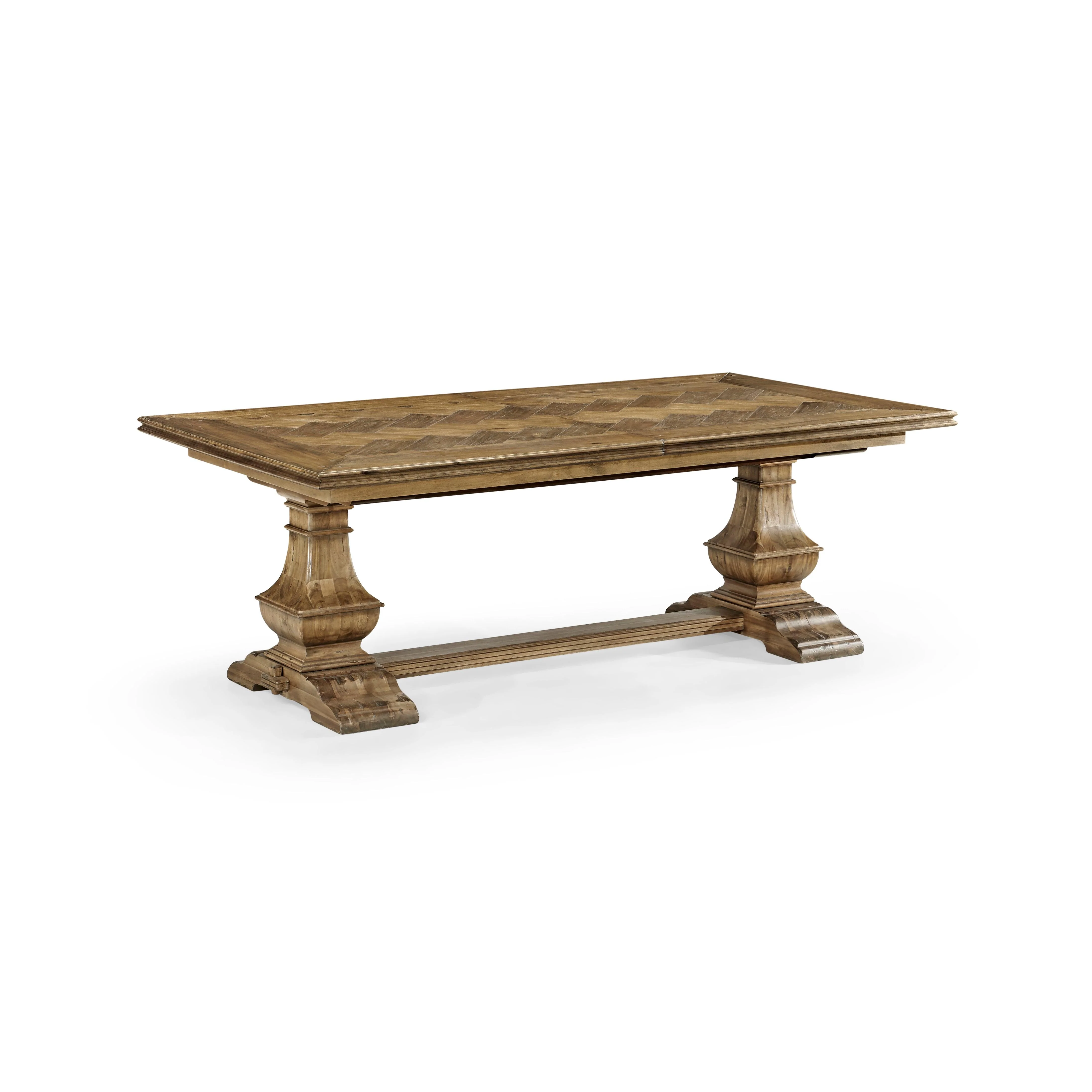 Casual Accents Medium Driftwood Parquet Top Dining Table - Remutear