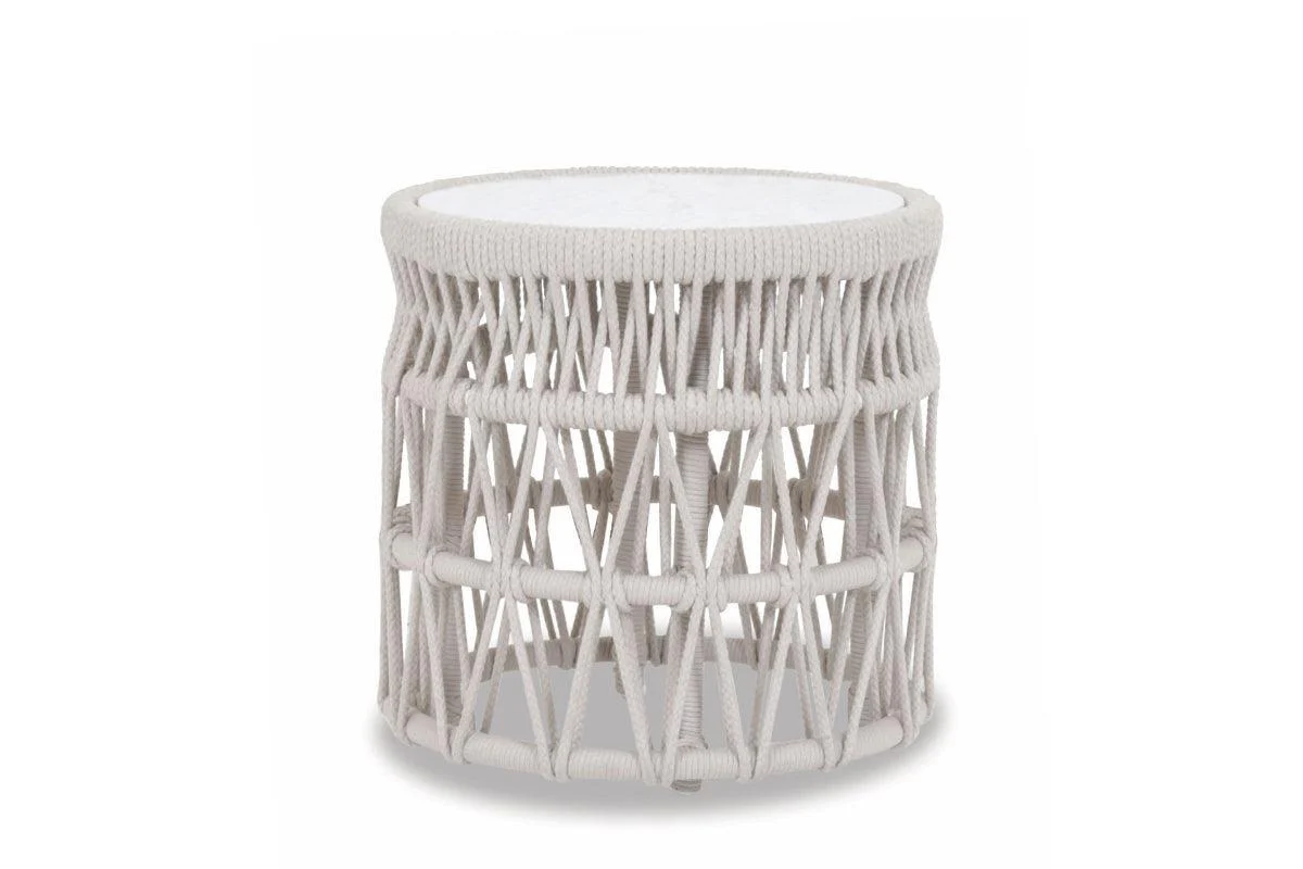 Dana End Table with Honed Carrara Marble Top - Remutear