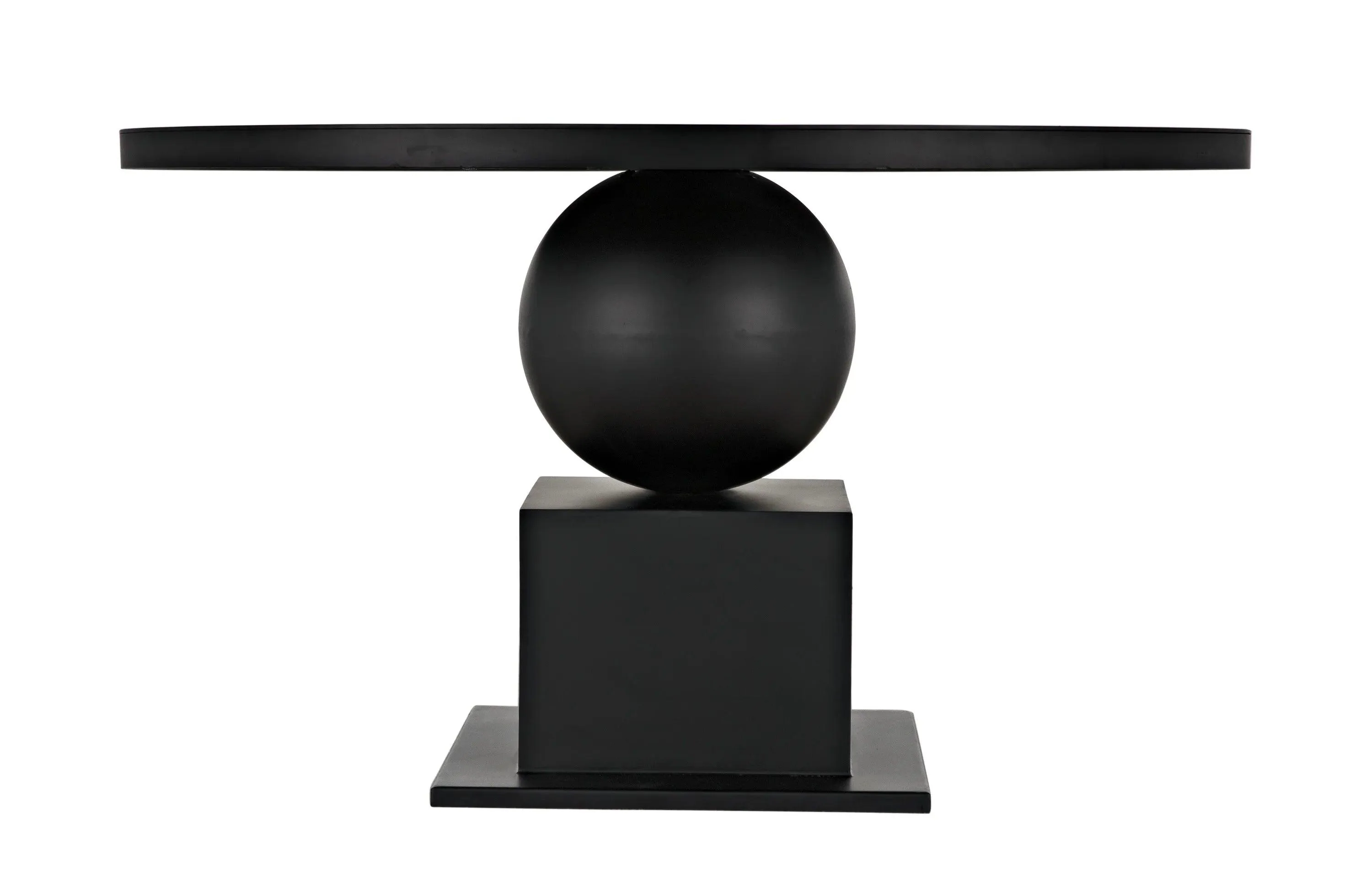 Emira Dining Table, Black Metal - Remutear