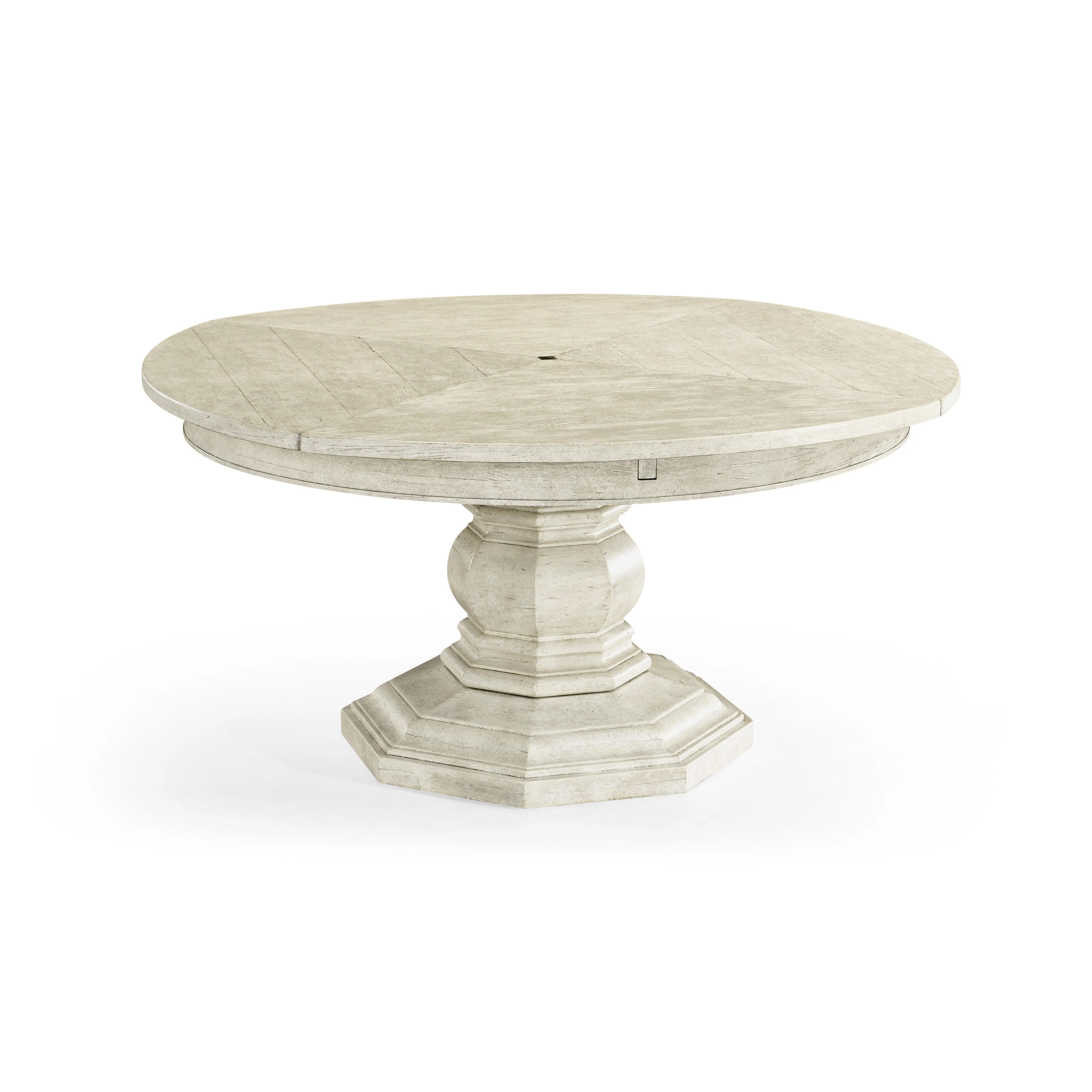 Casual Accents Whitewash Round Extendable Dining Table - Remutear