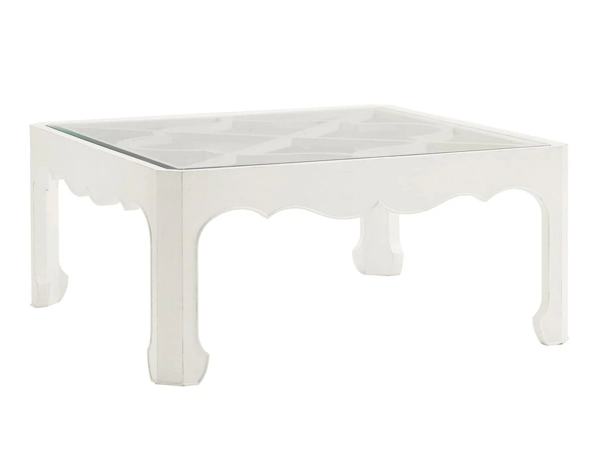Ivory Key Cassava Cocktail Table With Glass Insert - Remutear