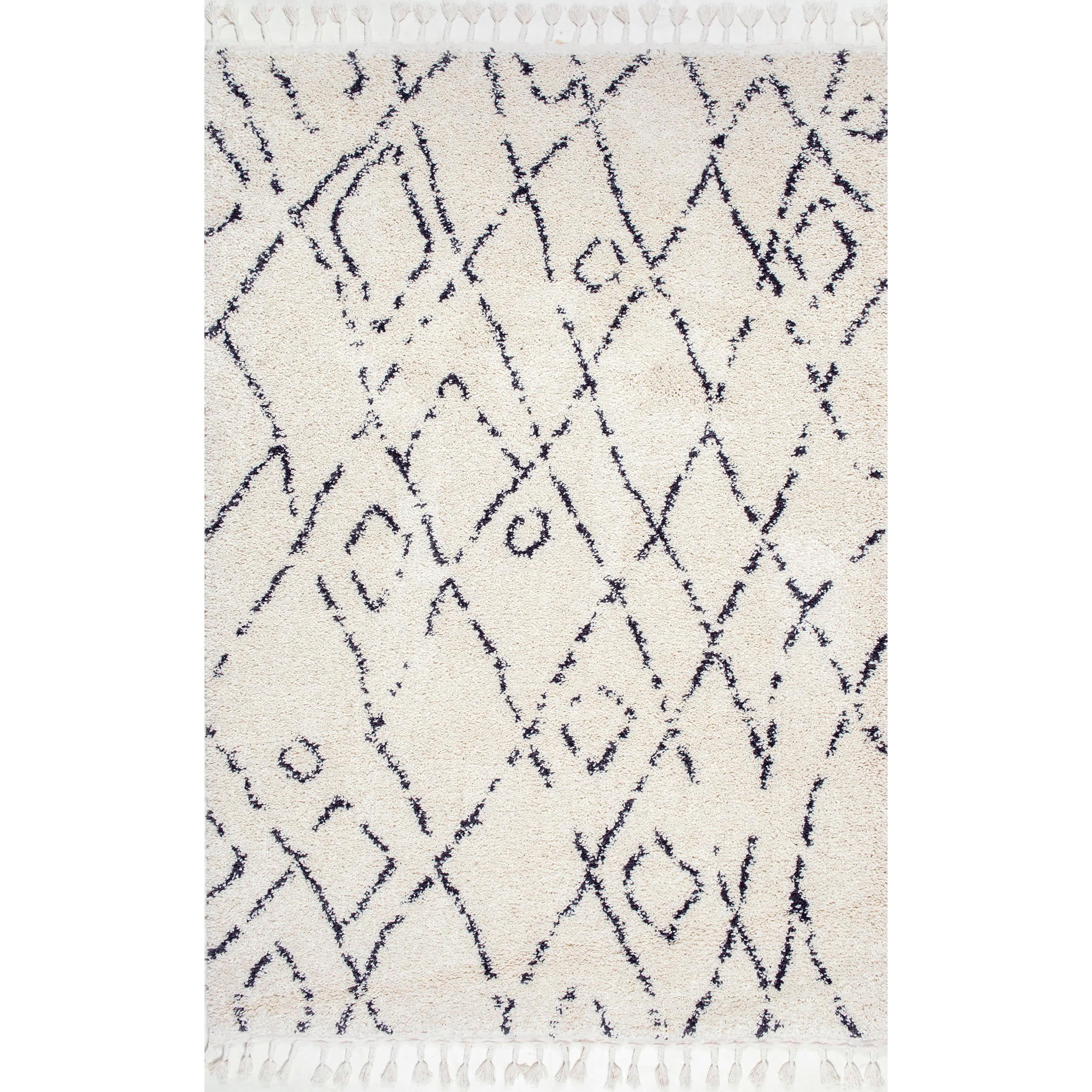 Nieves Moroccan Diamond Tassel Area Rug - Remutear