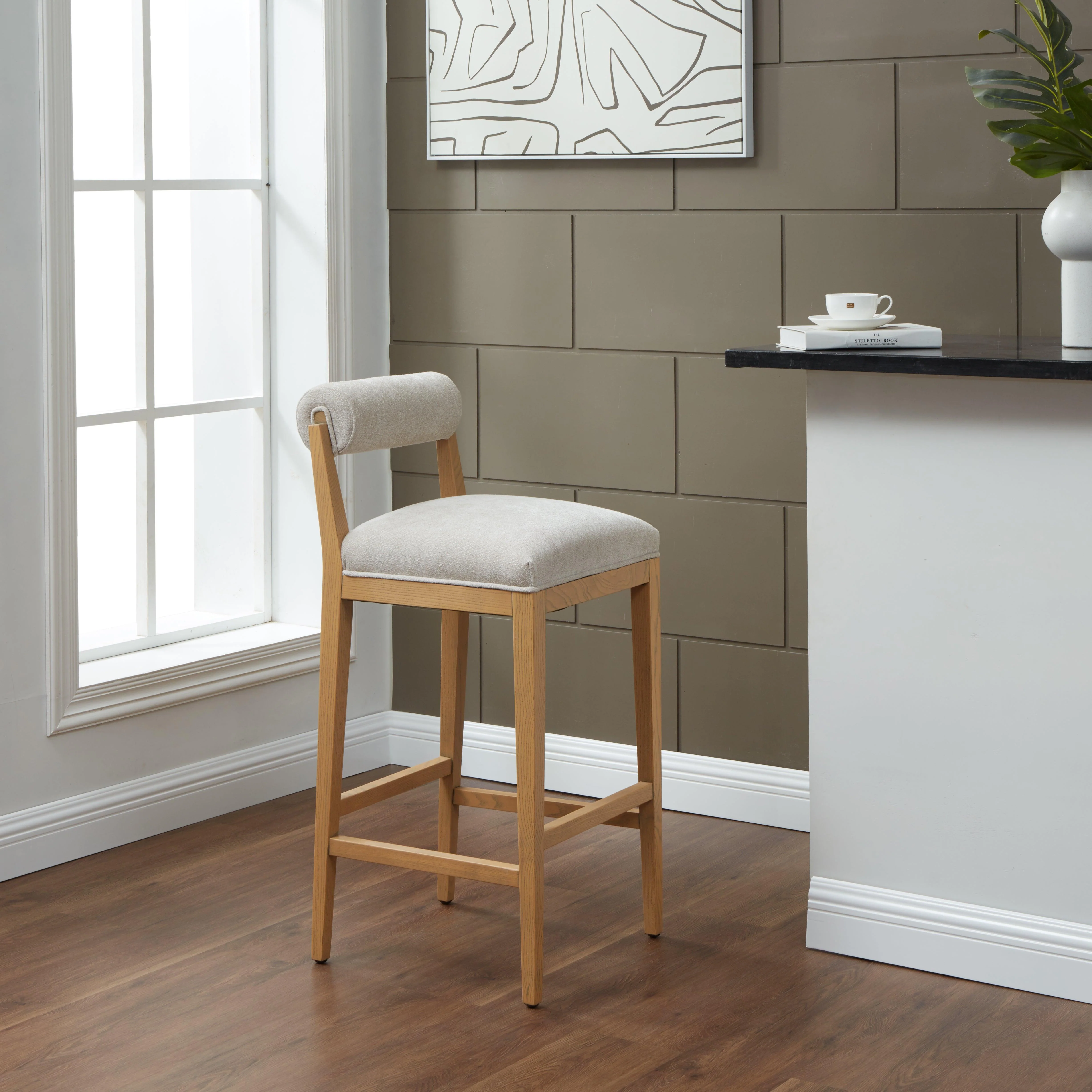 Oaklie Rolled Back Barstool - Remutear