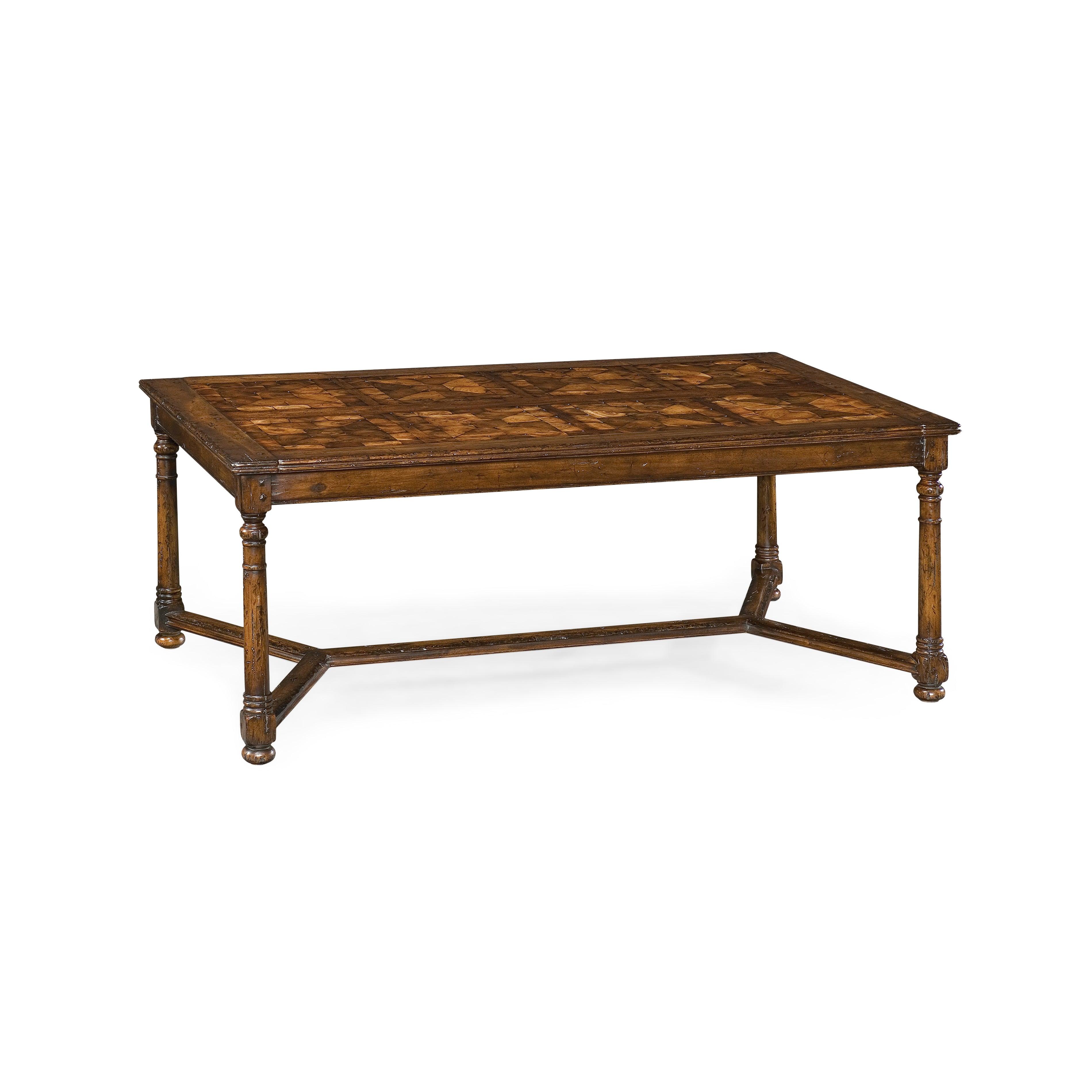 Casual Accents Walnut Parquet Oyster Cocktail Table - Remutear