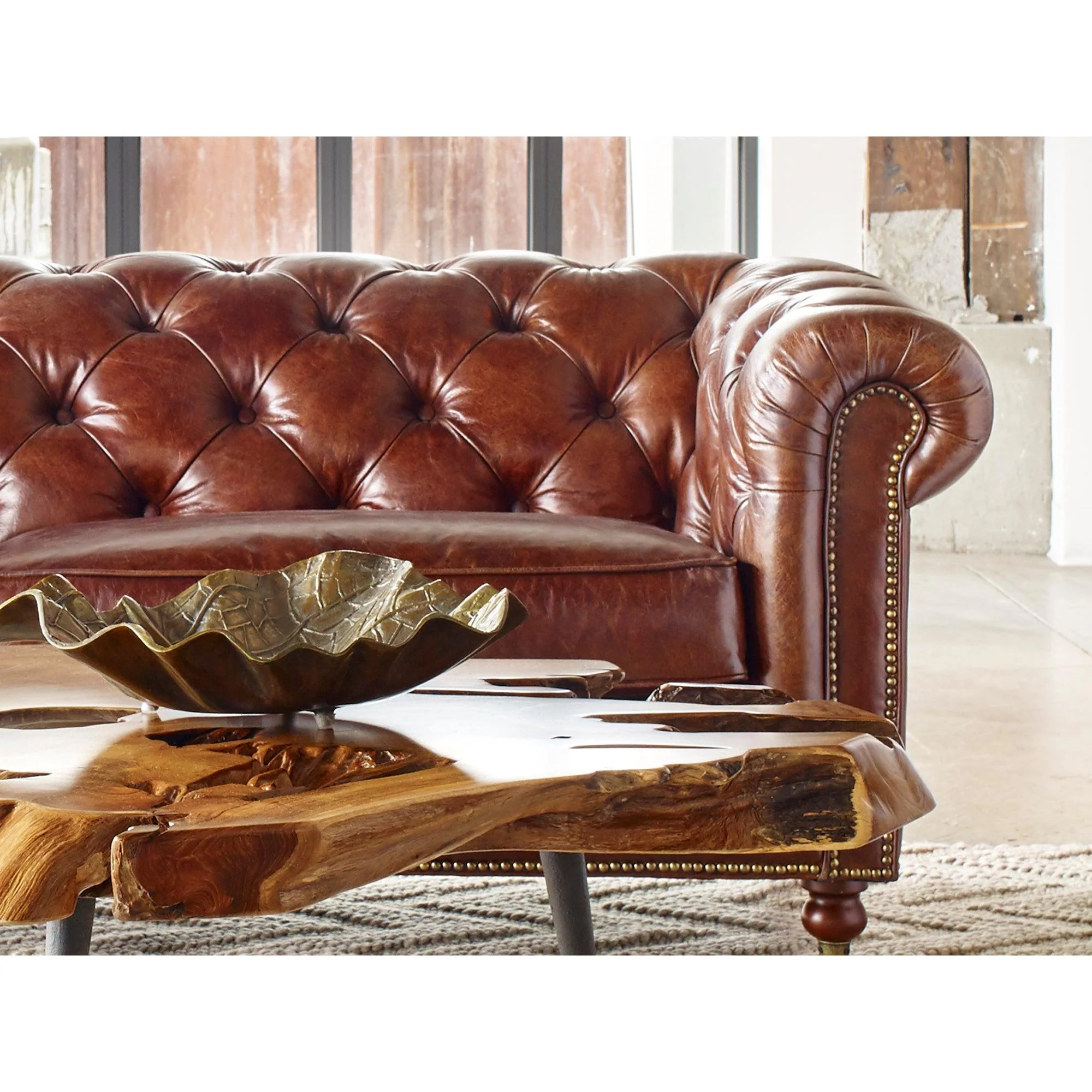 Birmingham Sofa Dark Brown Leather - Remutear