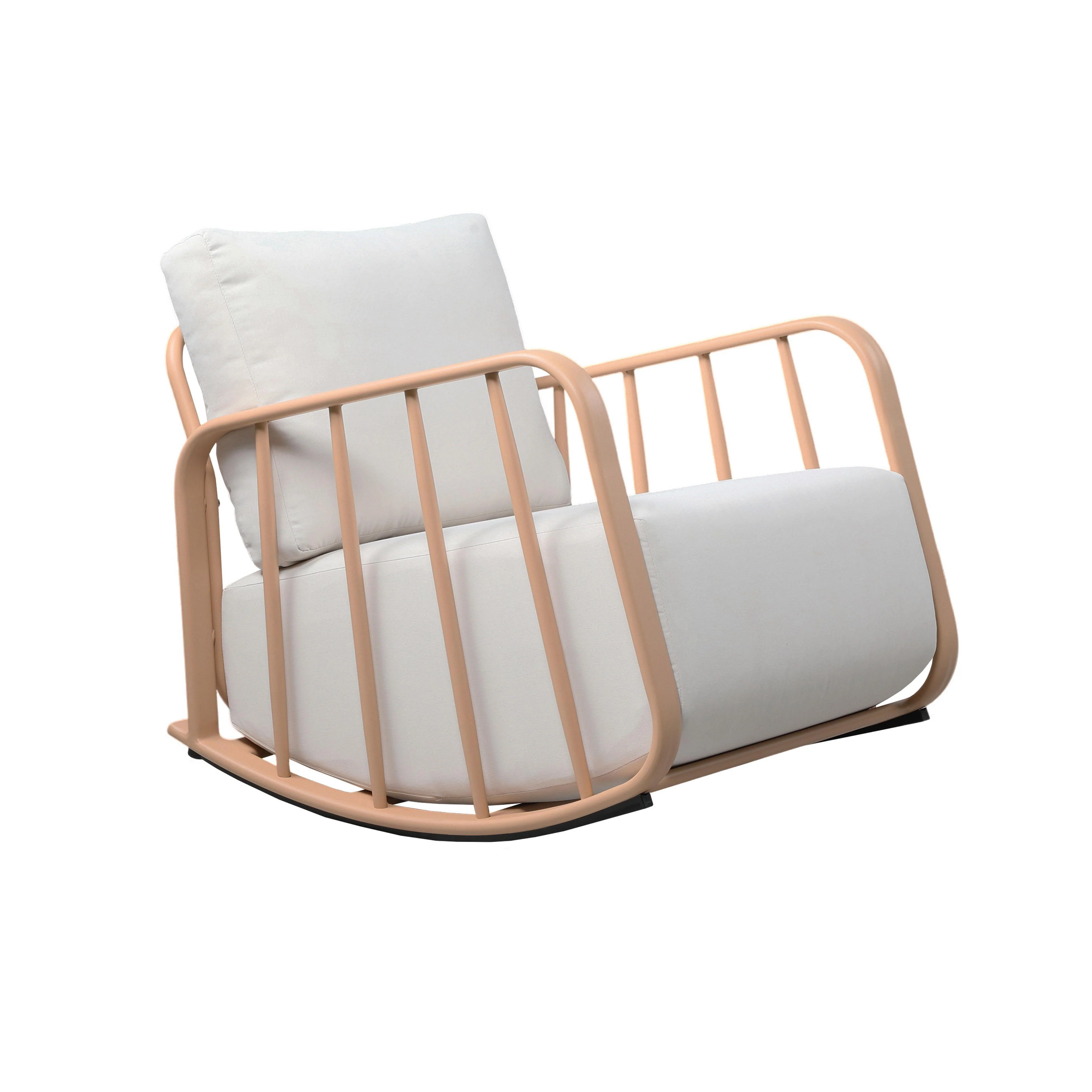 Violette Terracotta and Cream Outdoor Rocking Chair - Remutear