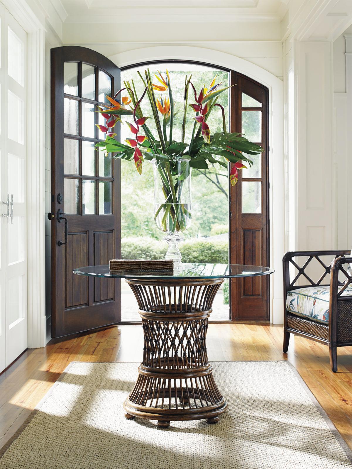 Bali Hai Aruba Dining Table With 36 Inch Glass Top - Remutear