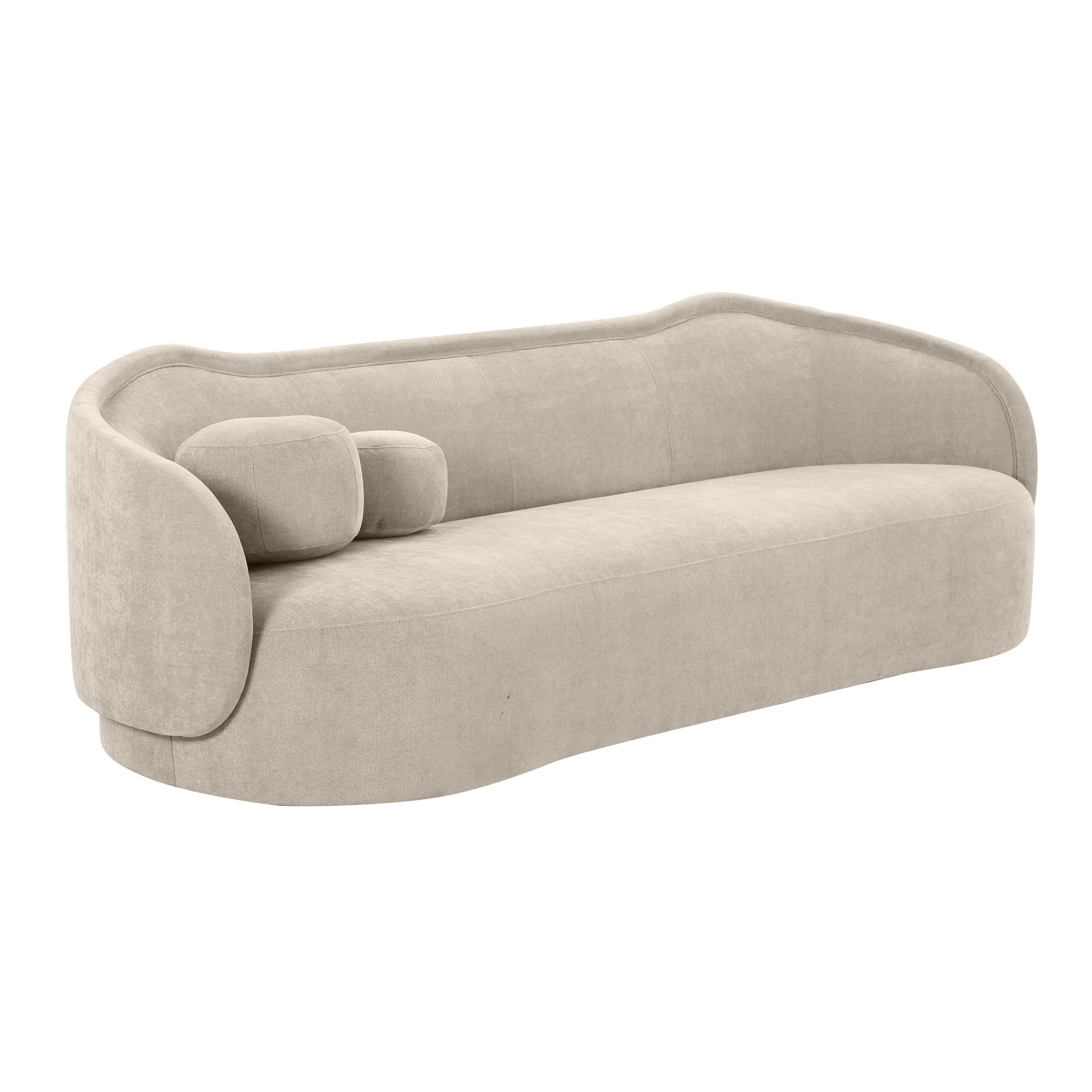 Circe Taupe Textured Velvet Sofa - Remutear