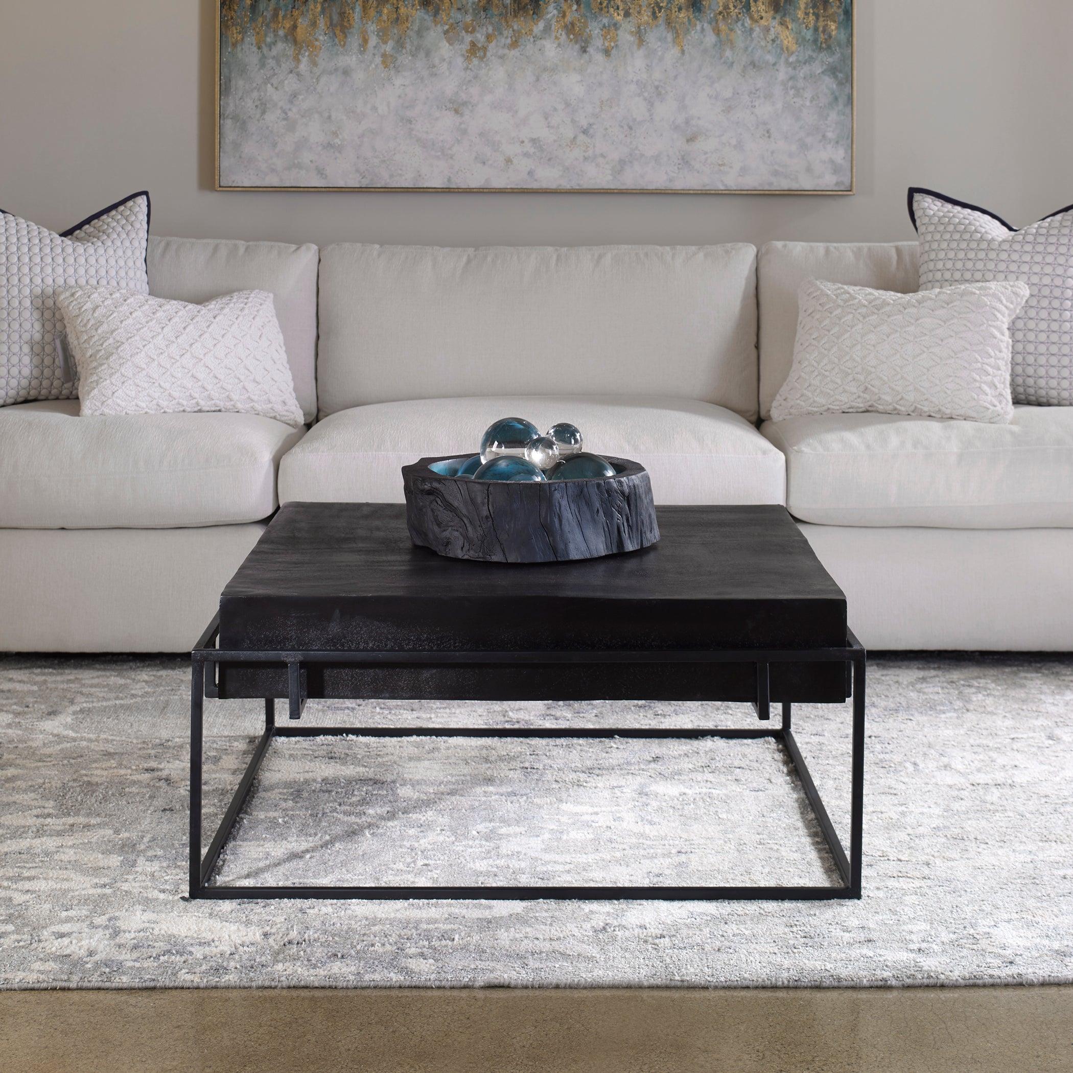 TELONE MODERN BLACK COFFEE TABLE - Remutear