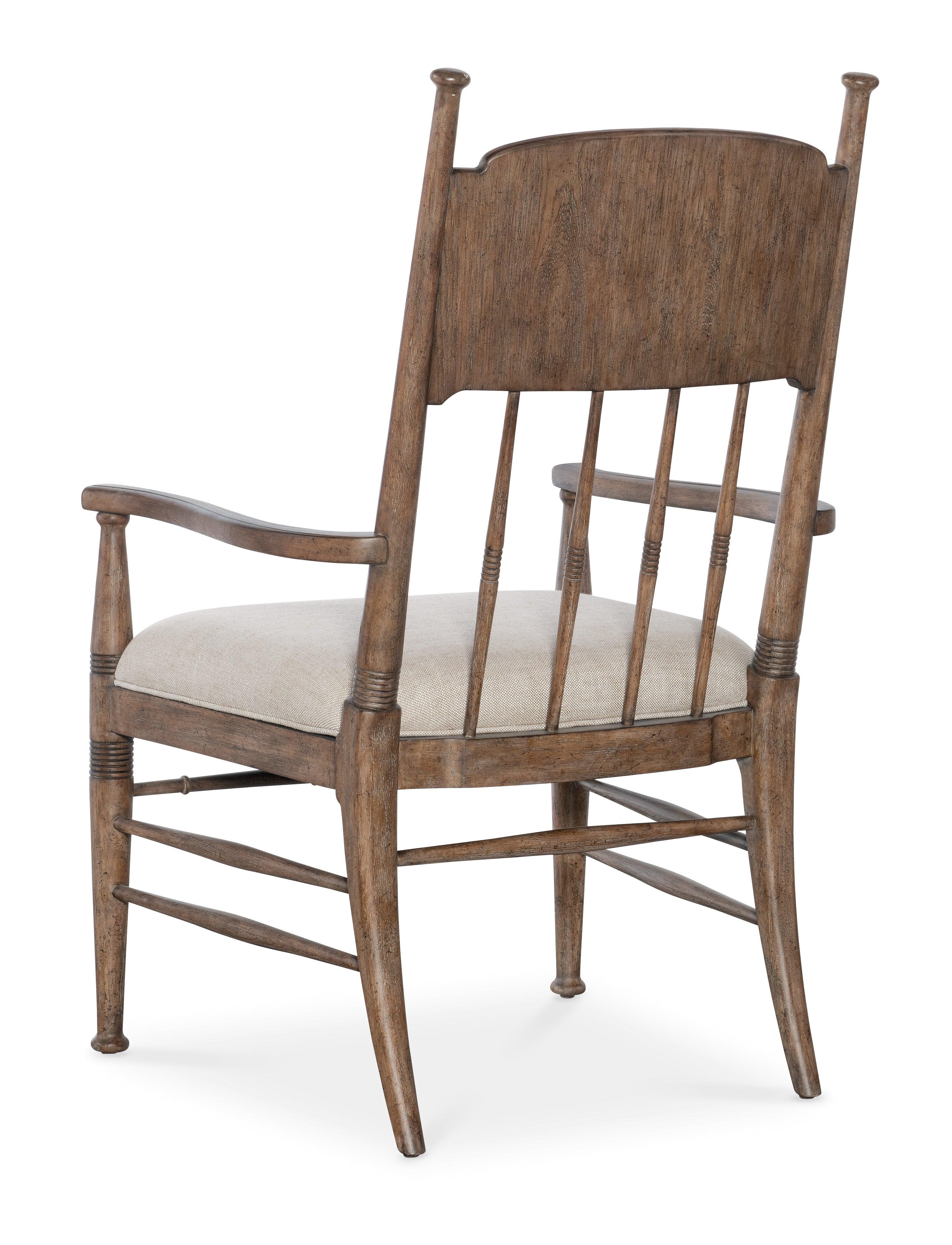 Americana Upholstered Seat Arm Chair - Set of 2 - Honey - Remutear
