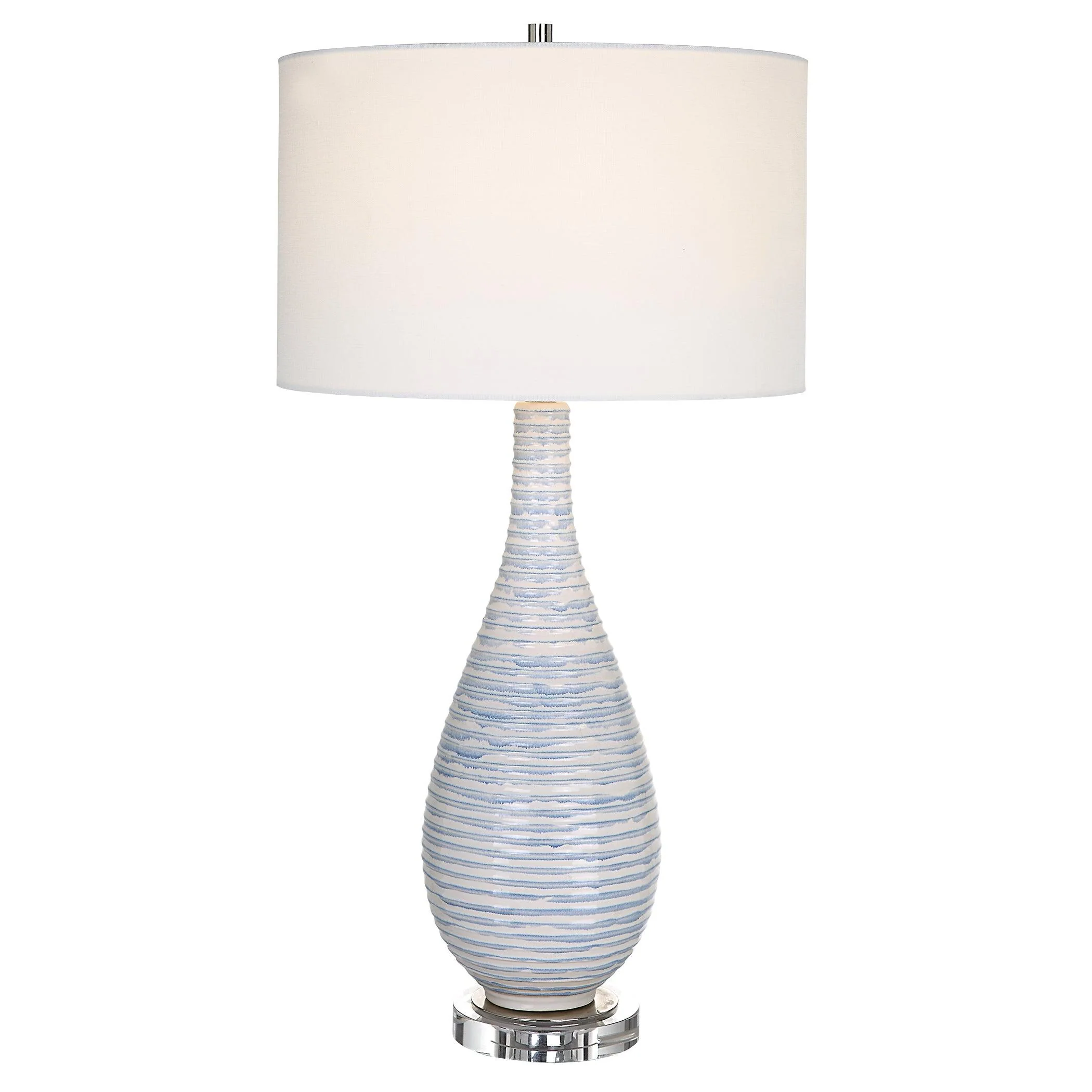 CLARIOT RIBBED BLUE TABLE LAMP - Remutear