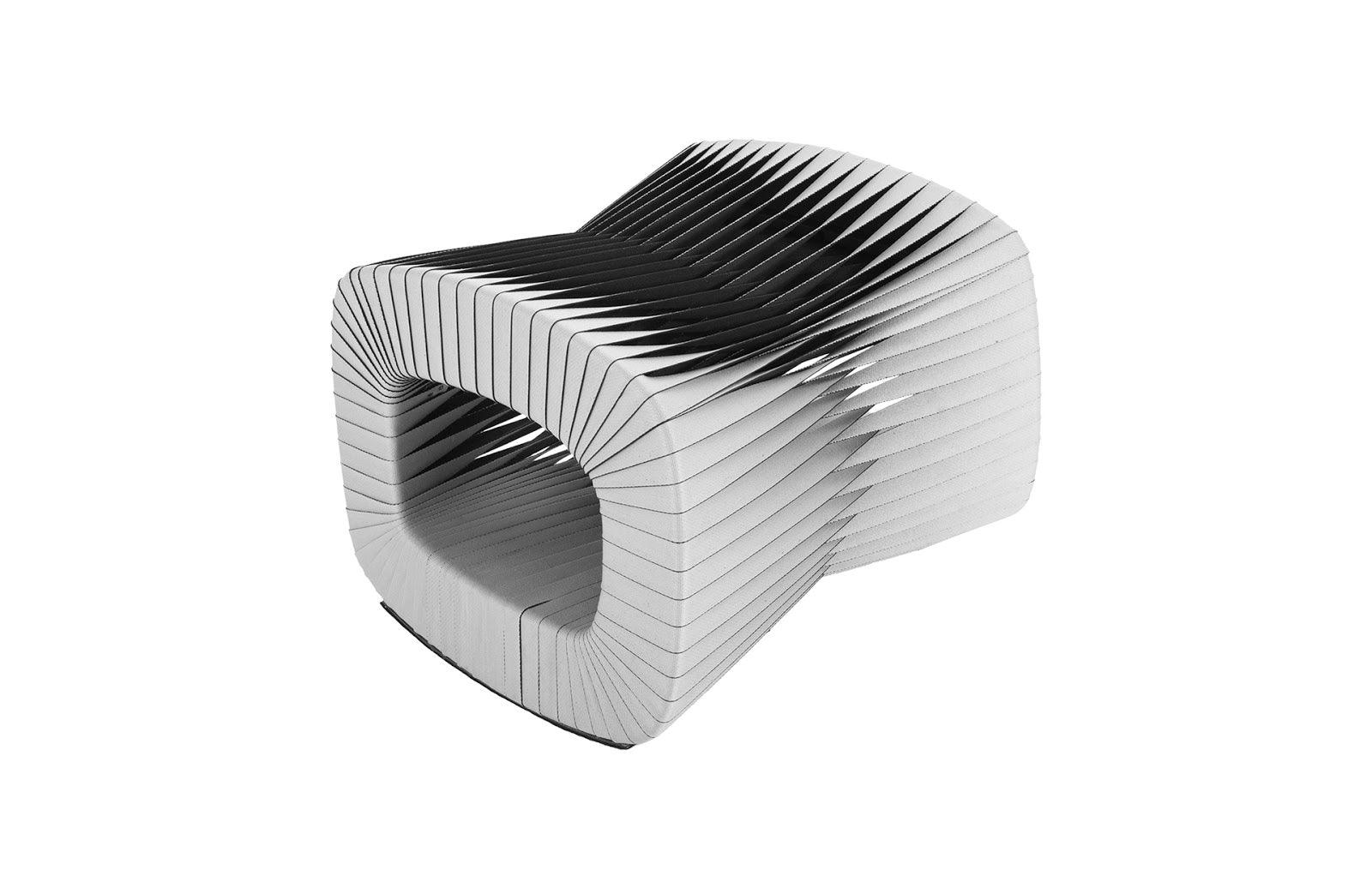 Seat Belt Ottoman, Gray/Black - Remutear