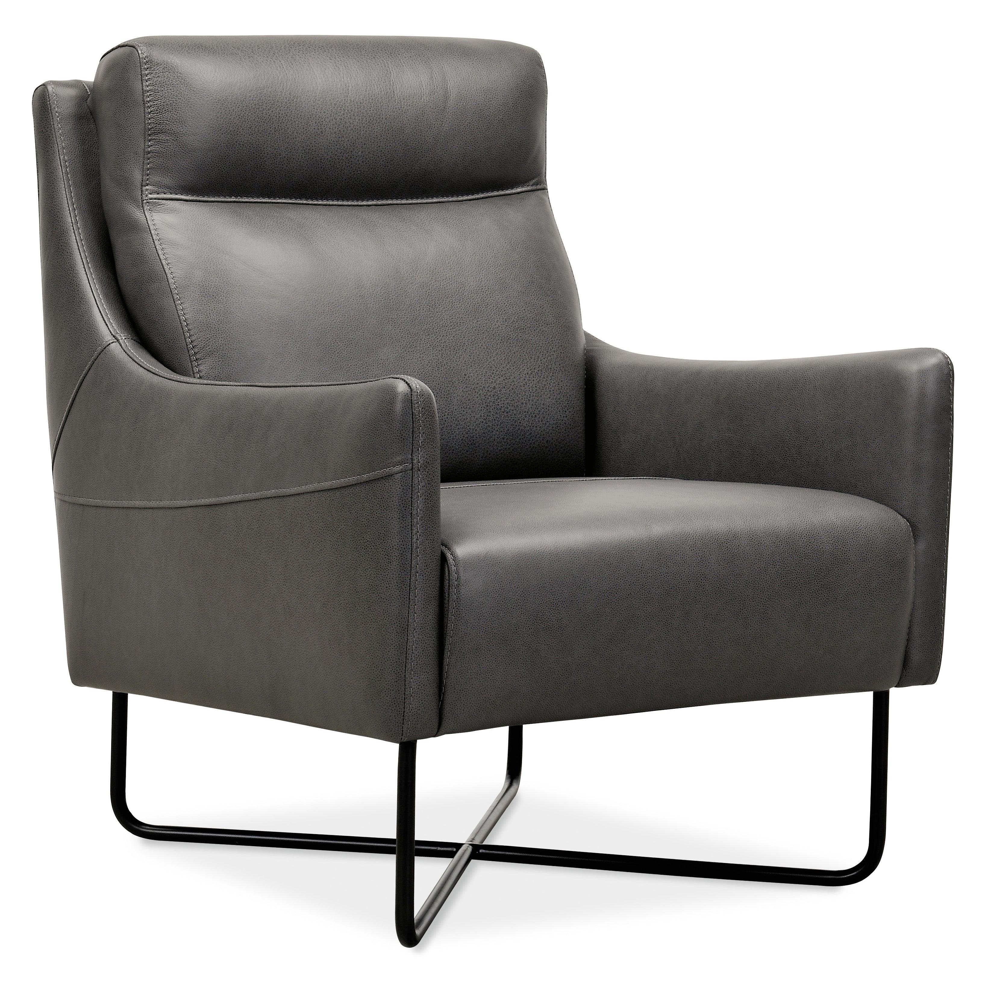 Efron Club Chair with Black Metal Base - Remutear