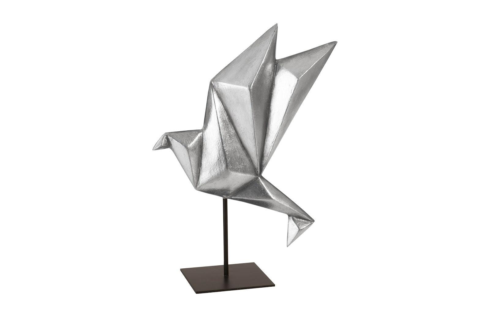 Origami Bird Table Top Sculpture, Silver Leaf - Remutear