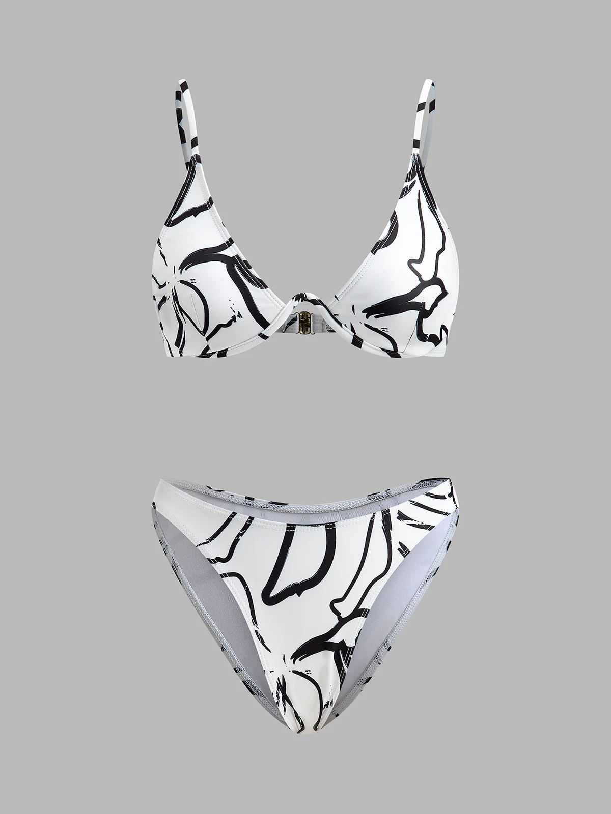 Abstract Print Triangle Bikini Set - Remutear