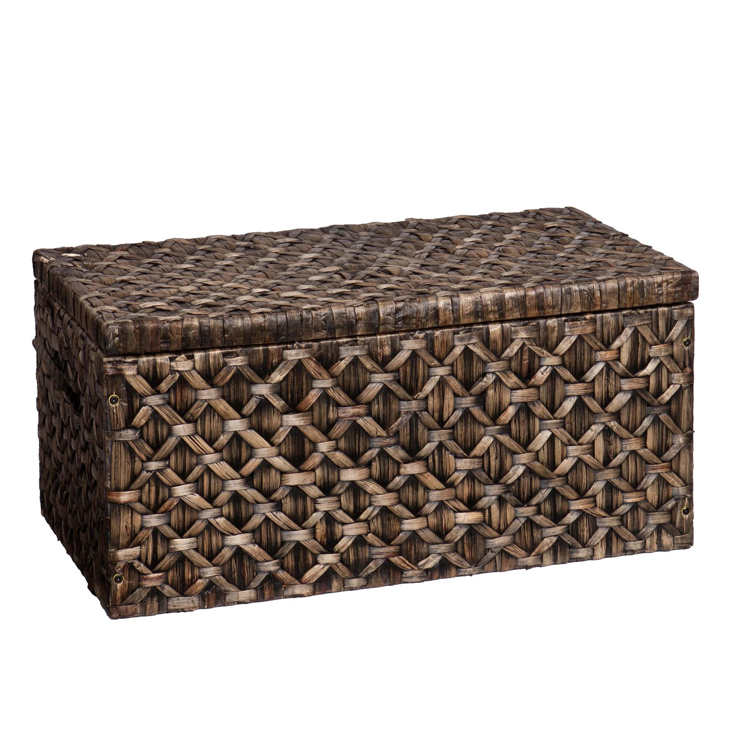 Hawridge Water Hyacinth Storage Trunk - Blackwashed - Remutear