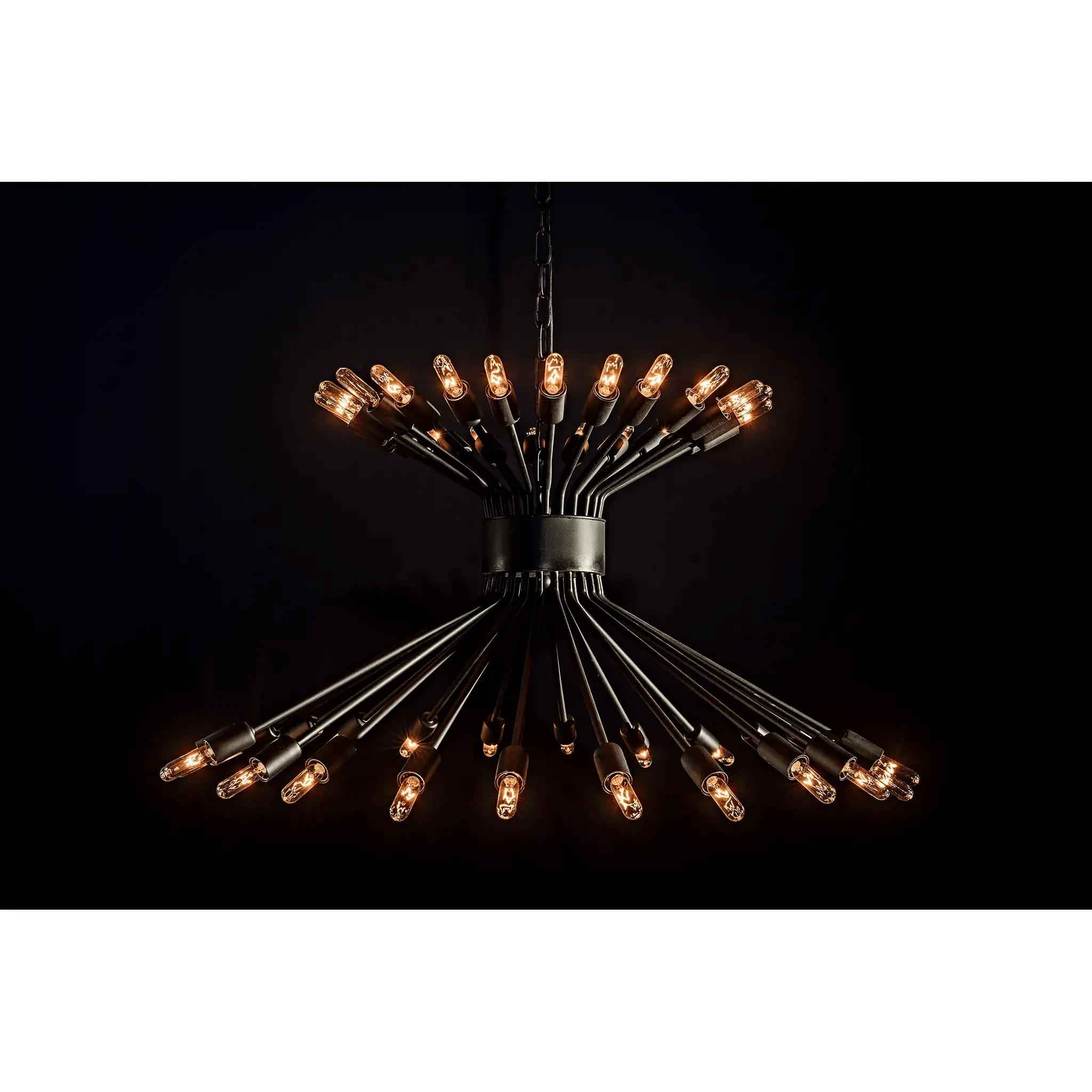 Mancini Chandelier, Black Steel - Remutear