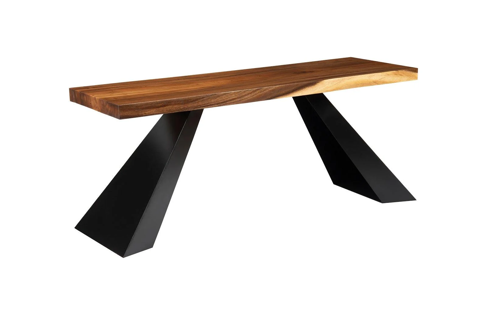 Tapered Wood Console, Black Metal Legs - Remutear