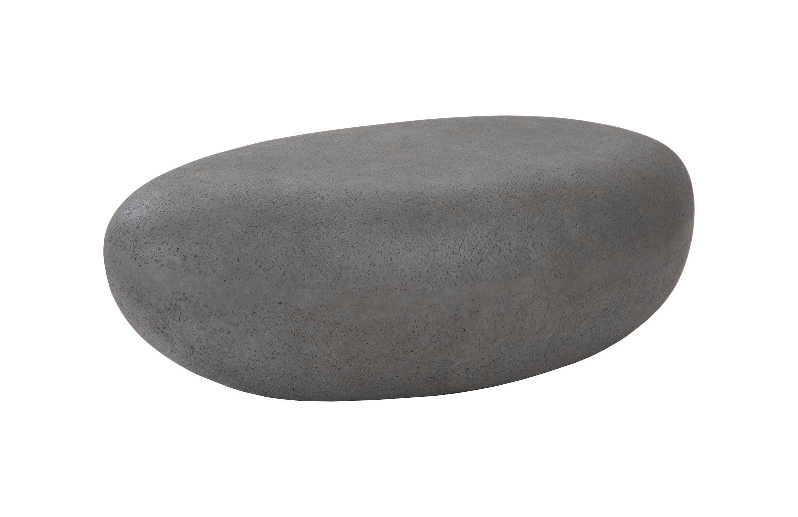 River Stone Coffee Table, Charcoal Stone, Small - Remutear