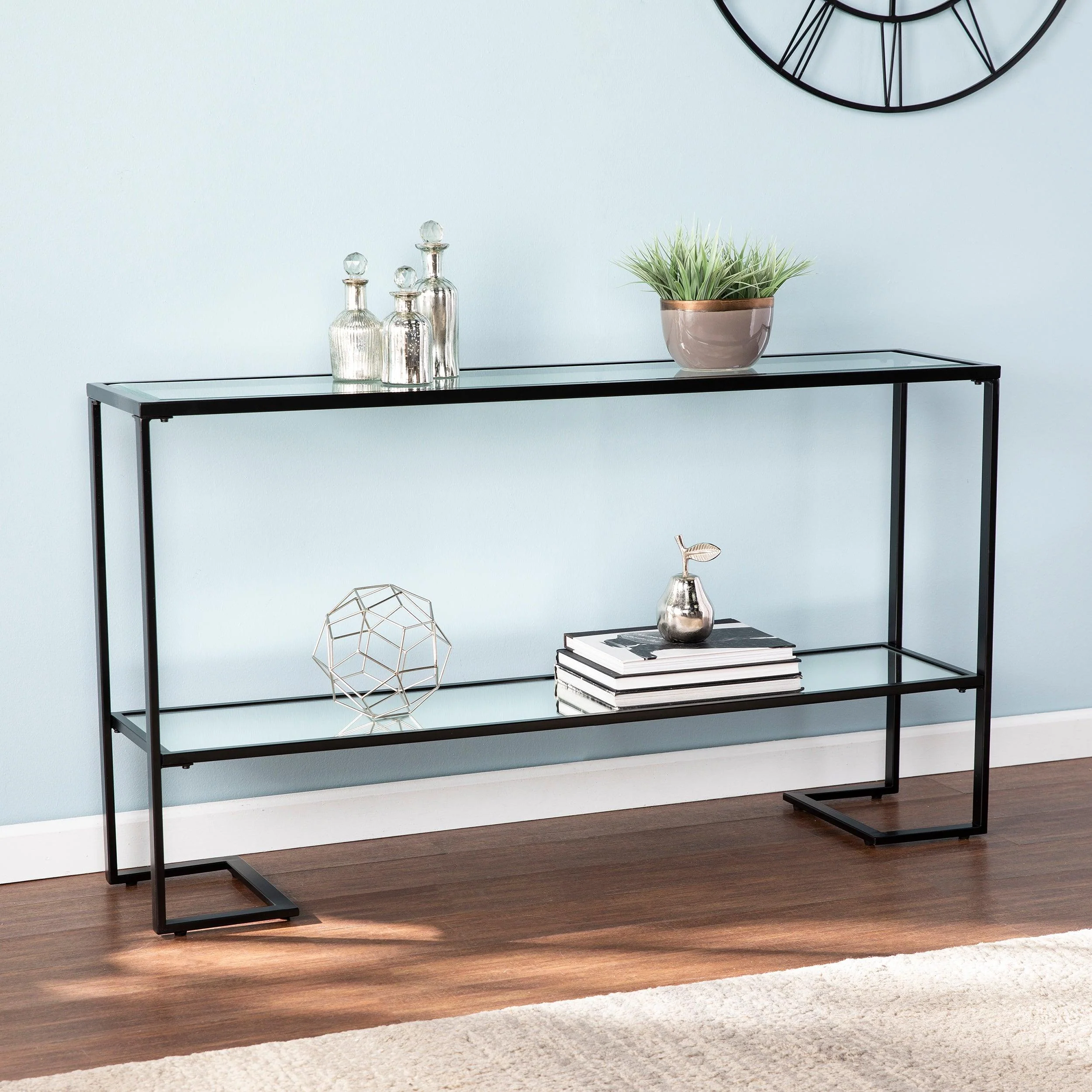 Horten Glam Narrow Console Table - Black - Remutear