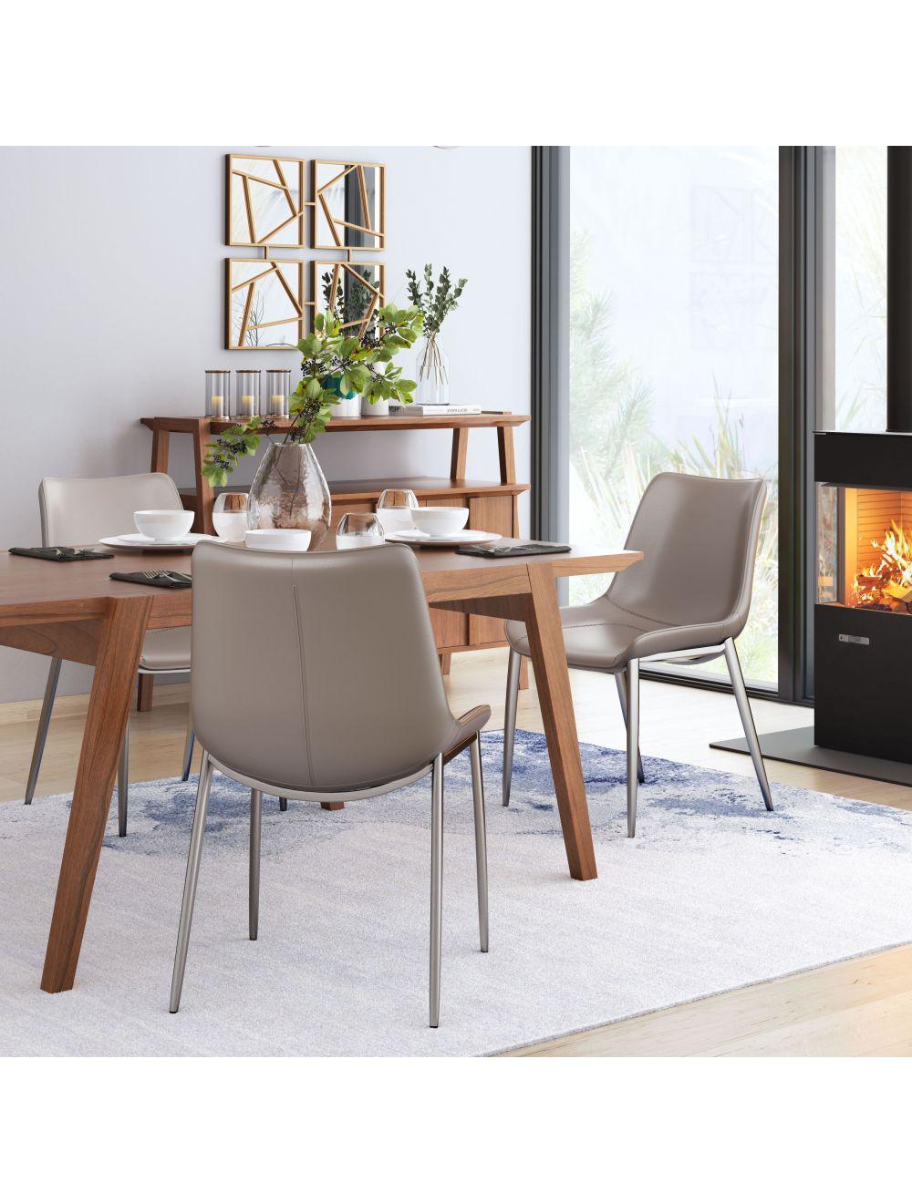 Magnus Dining Chair (Set of 2) Gray & Silver - Remutear