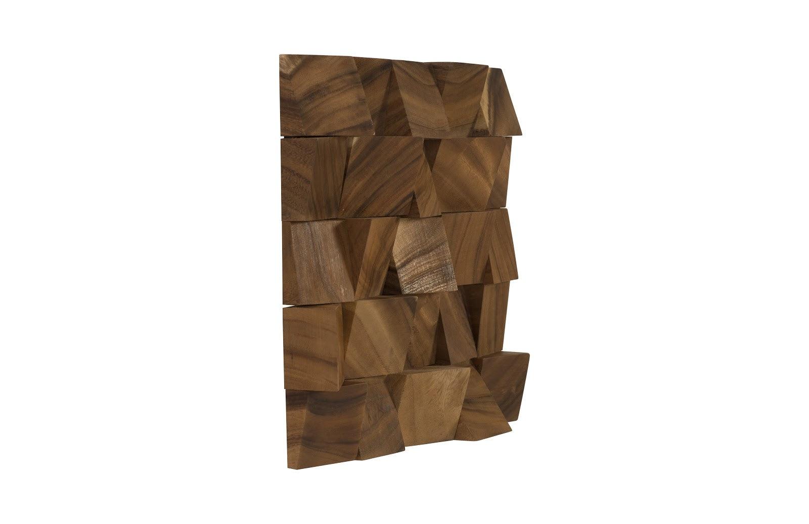 Blocks Wall Tile, Chamcha Wood, Natural - Remutear